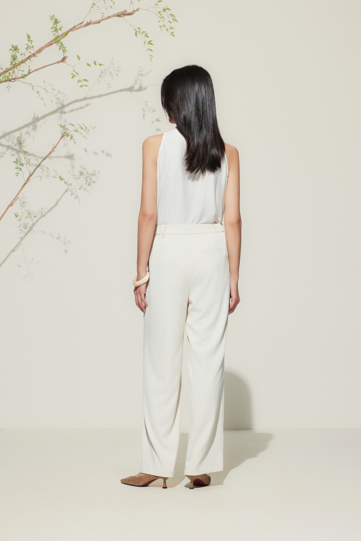 G2000 Blouses Stand Collar Top With Hi-Low Fit Hem