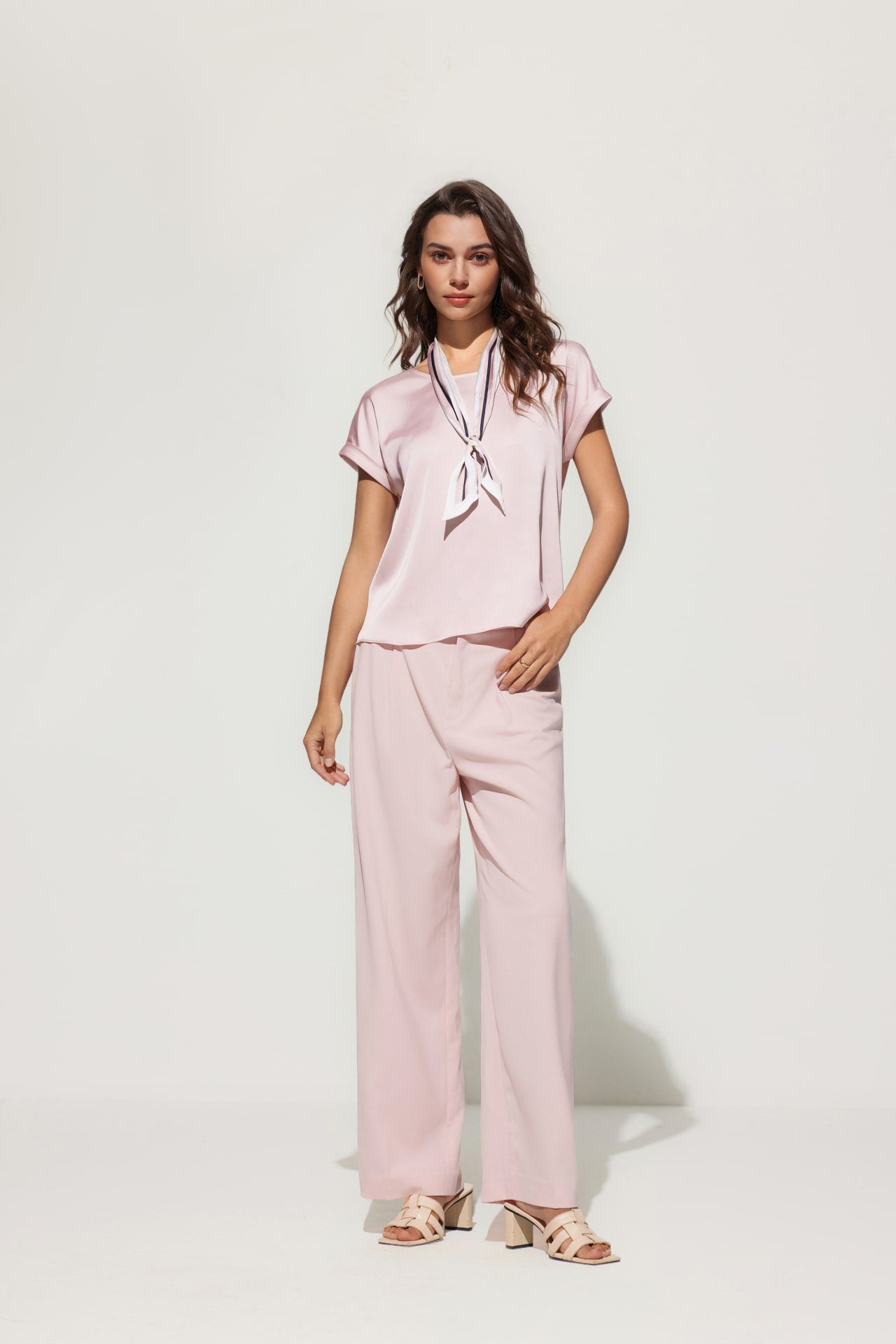 Multi-Way Stretch Cropped Length Cigarette Casual Pants