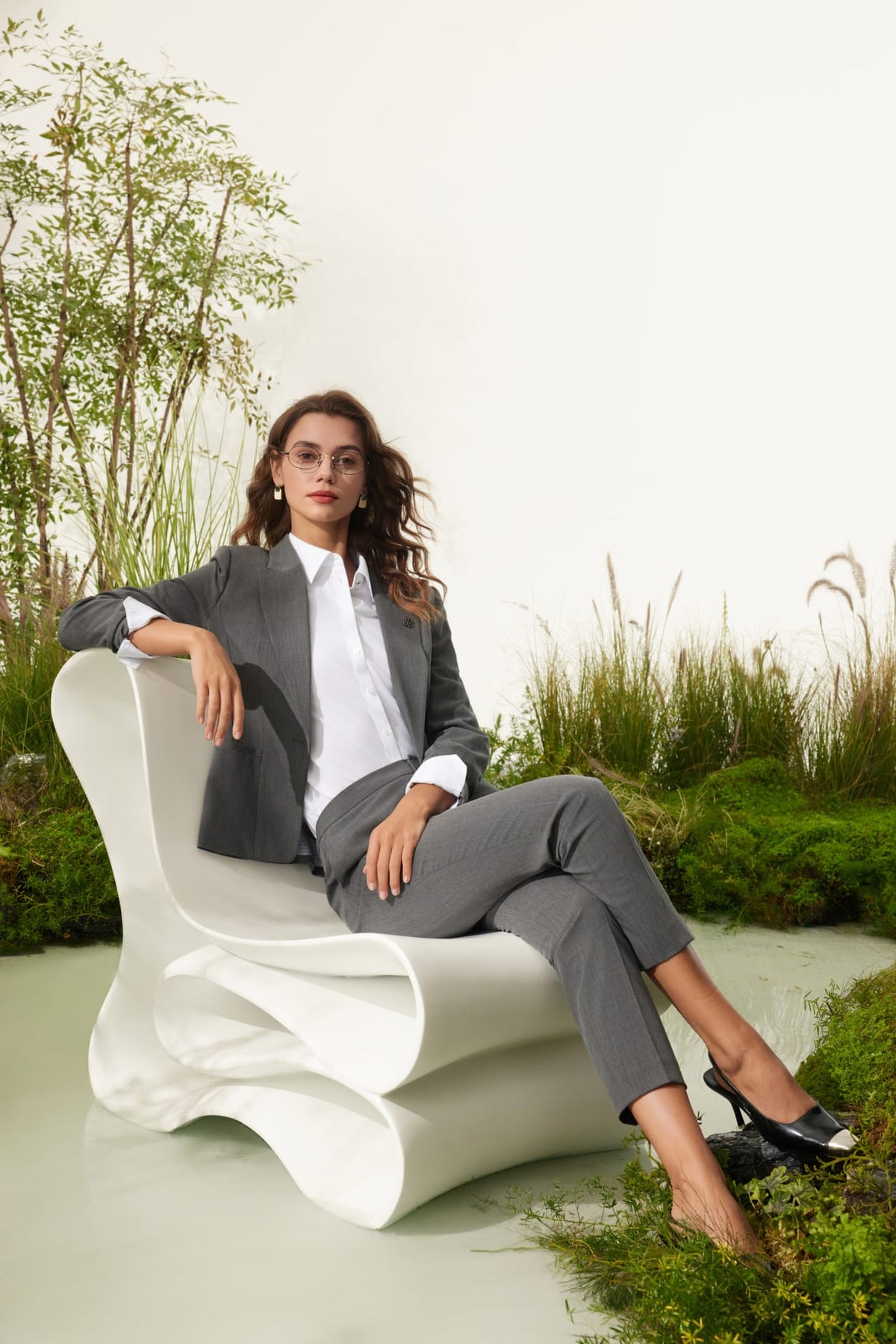 G2000 Pants Rayon Blend Ankle Cigarette Suit Pants