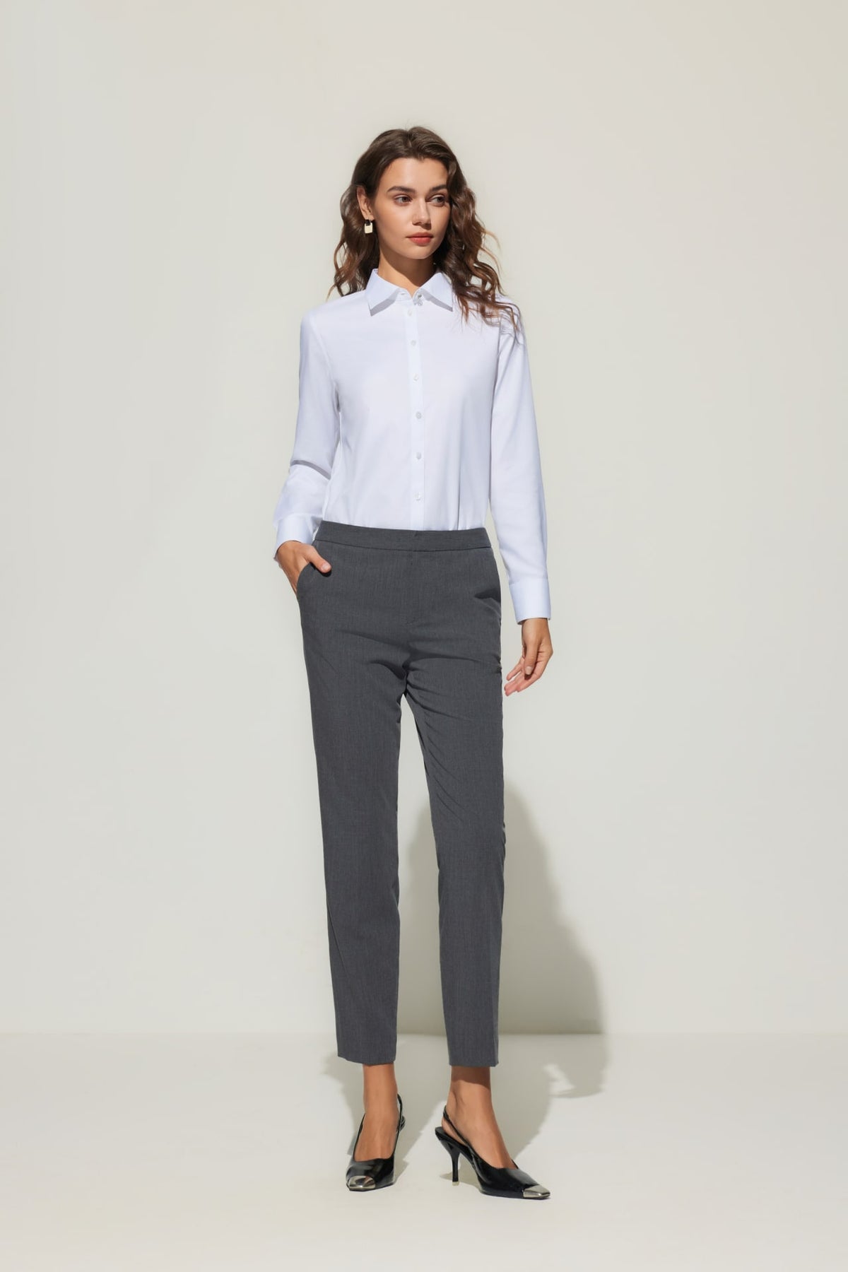 G2000 Pants Rayon Blend Ankle Cigarette Suit Pants Refined Graphite Regular