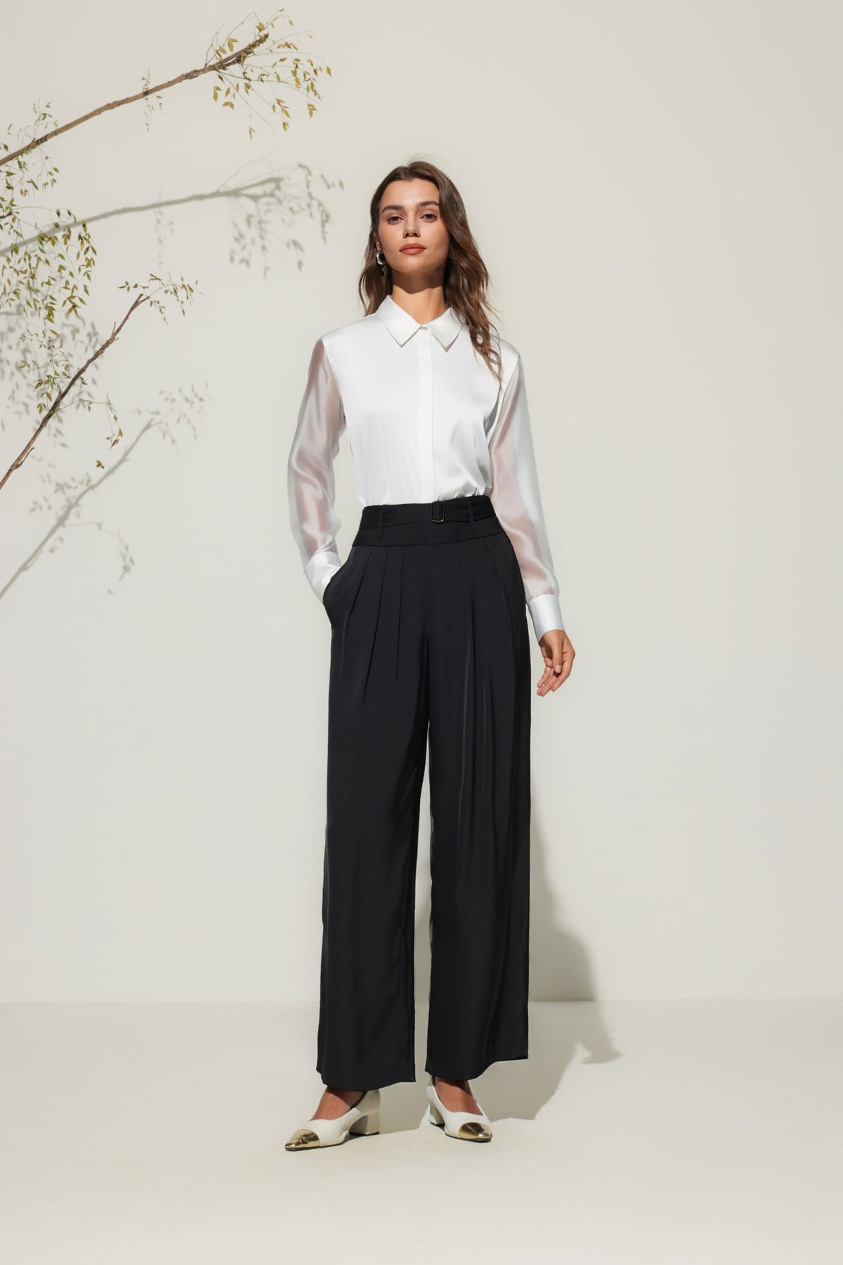 G2000 Pants Wide Leg Casual Pants With Belt