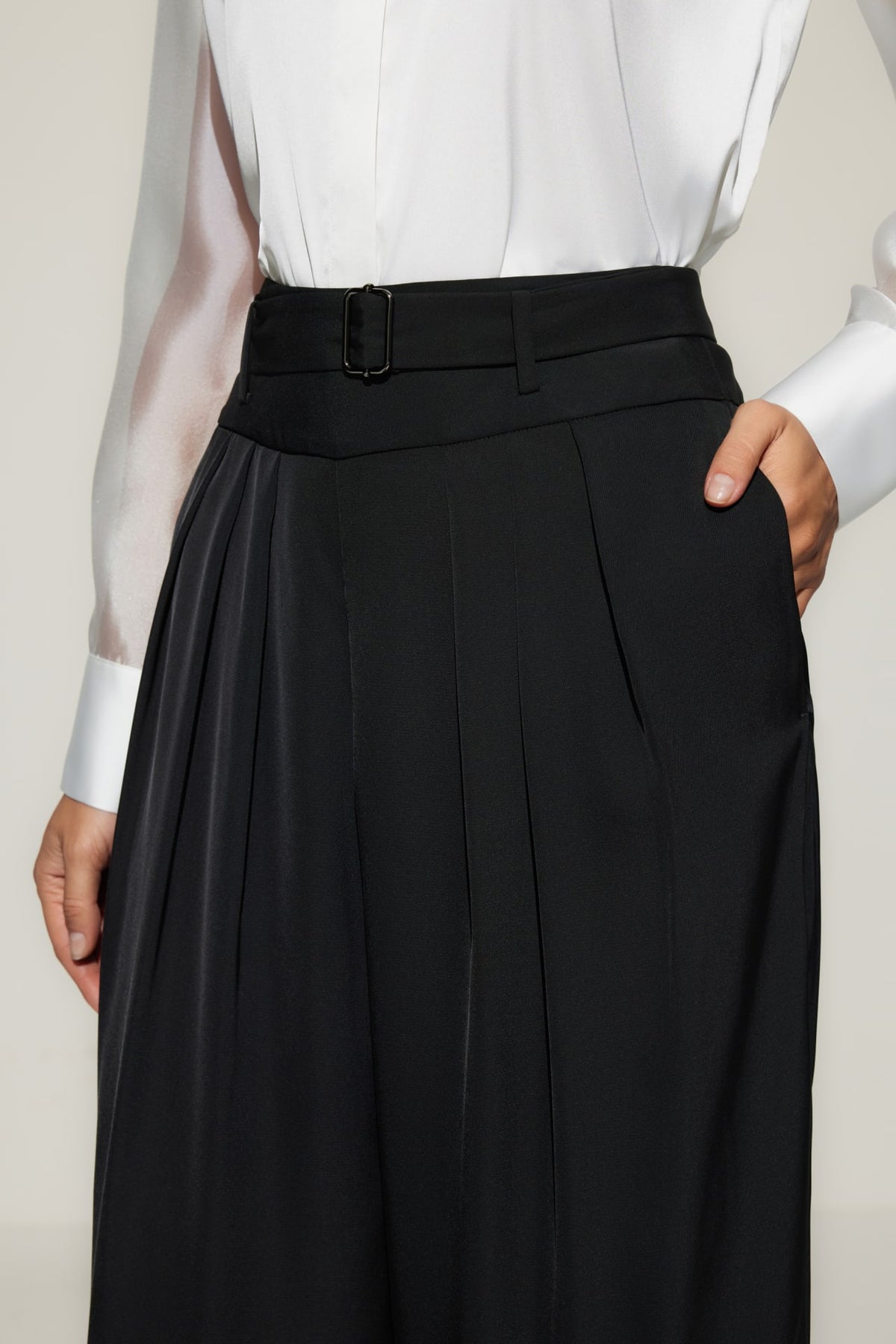 G2000 - Pants - Wide Leg Casual Pants With Belt