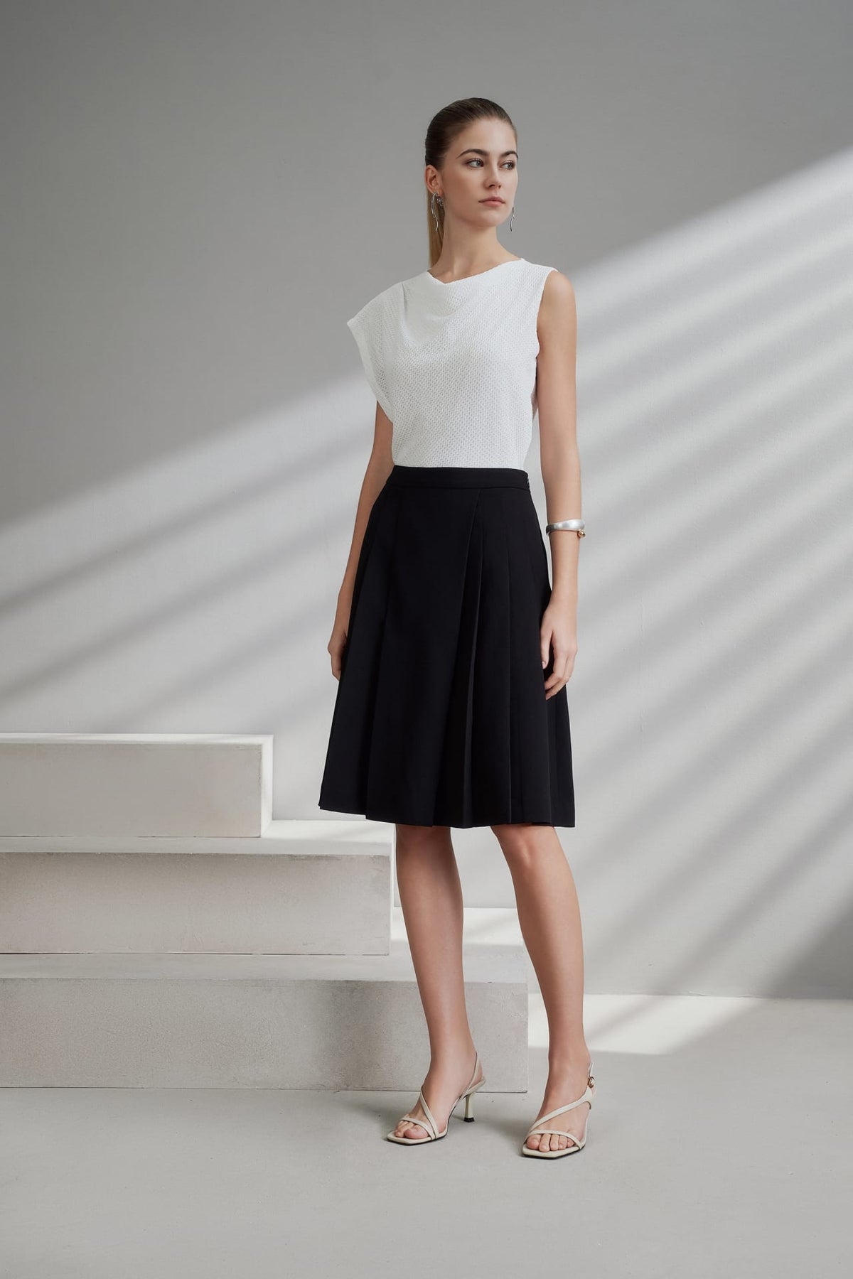 G2000 Skirts Multi-Way Stretch A-Shaped Skirt Pitch Black Regular