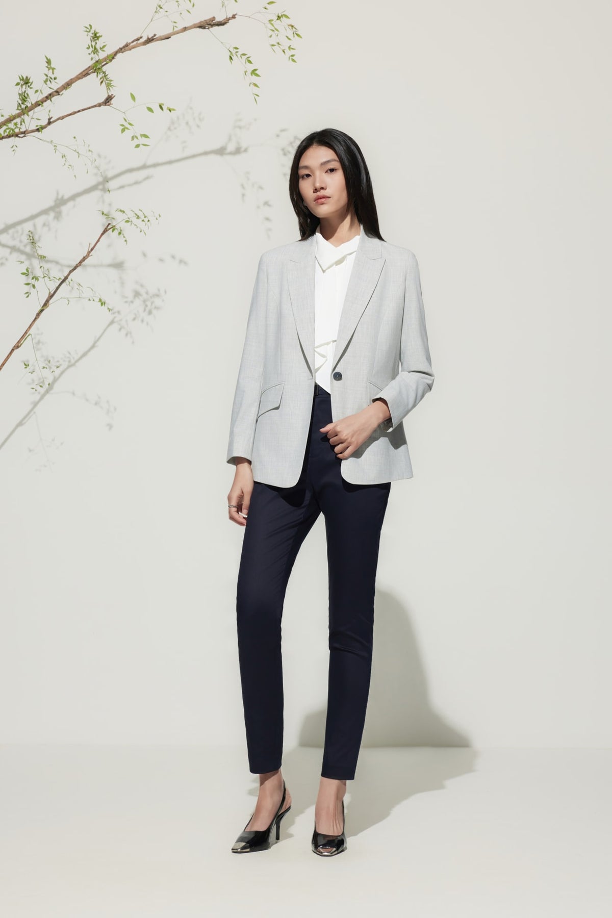 G2000 - Pants - Cotton Blend Ankle Skinny Casual Pants With Belt