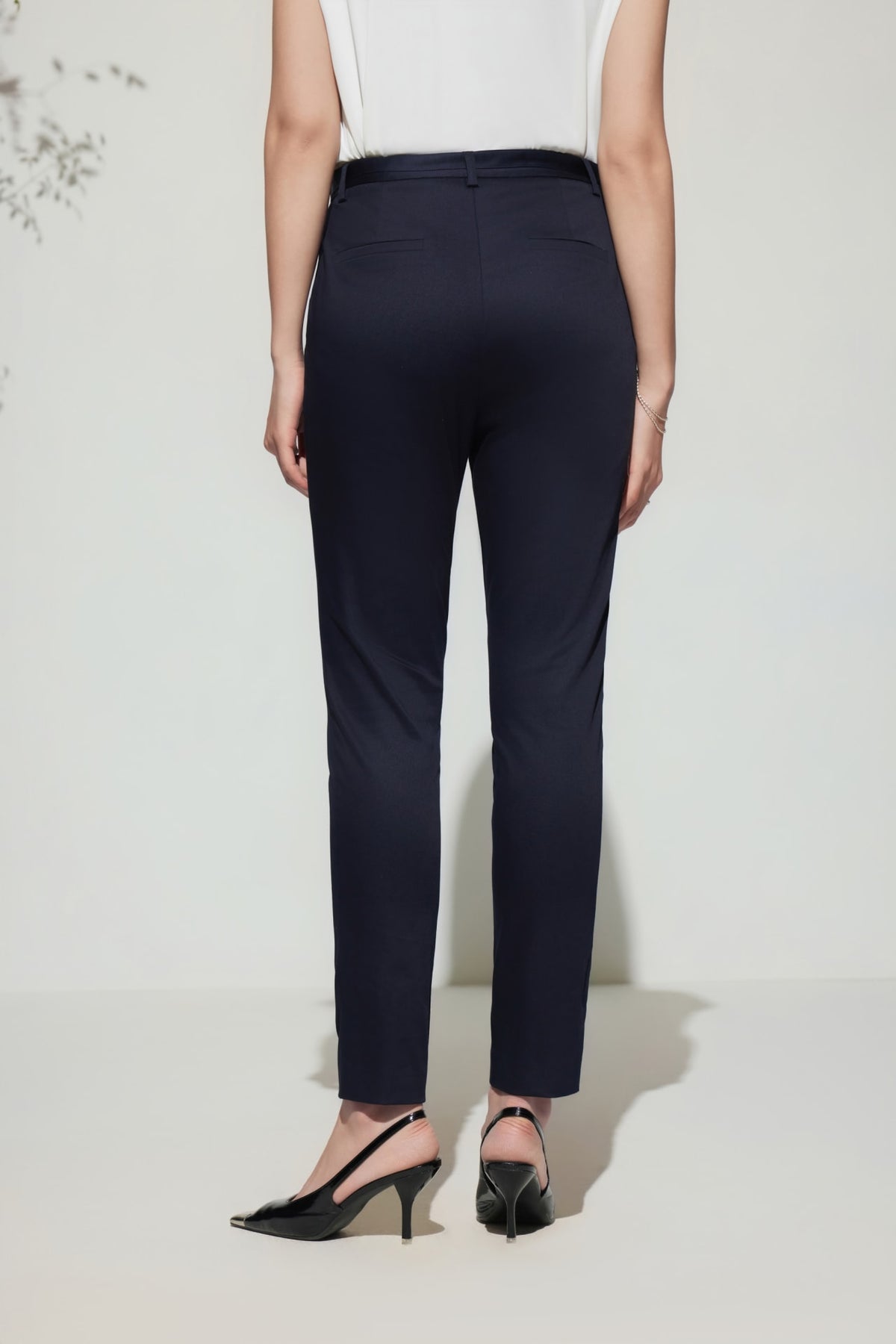 G2000 - Pants - Cotton Blend Ankle Skinny Casual Pants With Belt