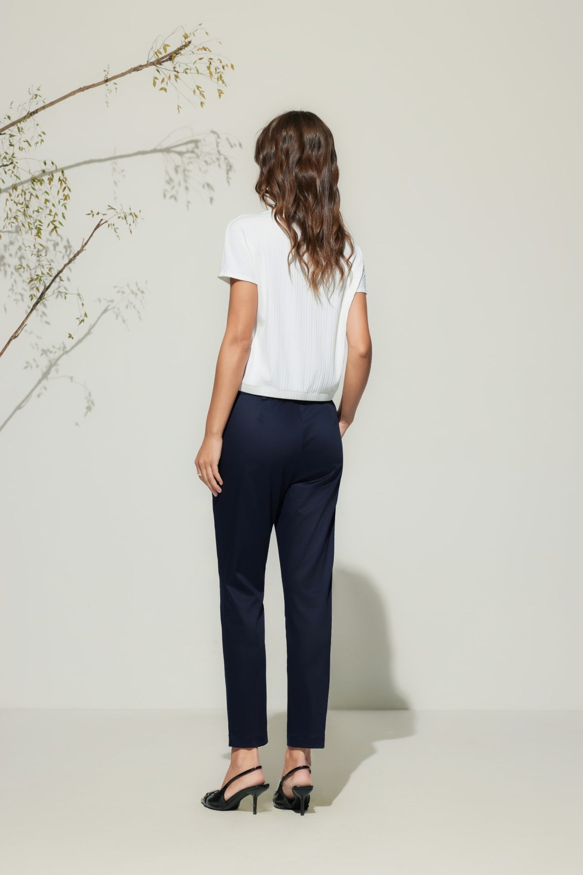 G2000 Pants Cotton Blend Cropped Cigarette Casual Pants