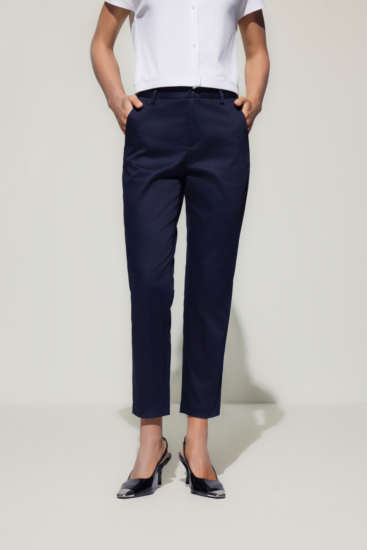 G2000 Pants Cotton Blend Cropped Cigarette Casual Pants