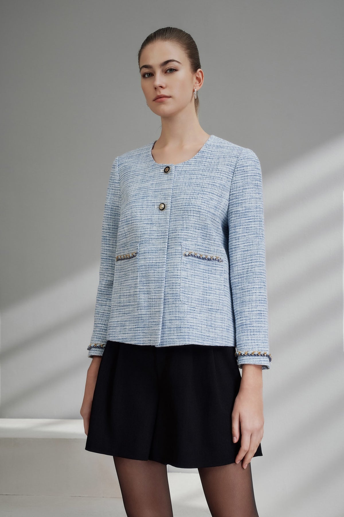 G2000 - Coats & Jackets - Cotton Blend Metallic Tweed Jacket