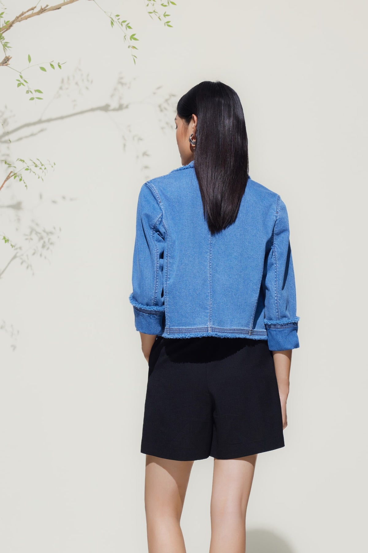 G2000 - Coats & Jackets - Double-Breasted Fringed Denim Jacket