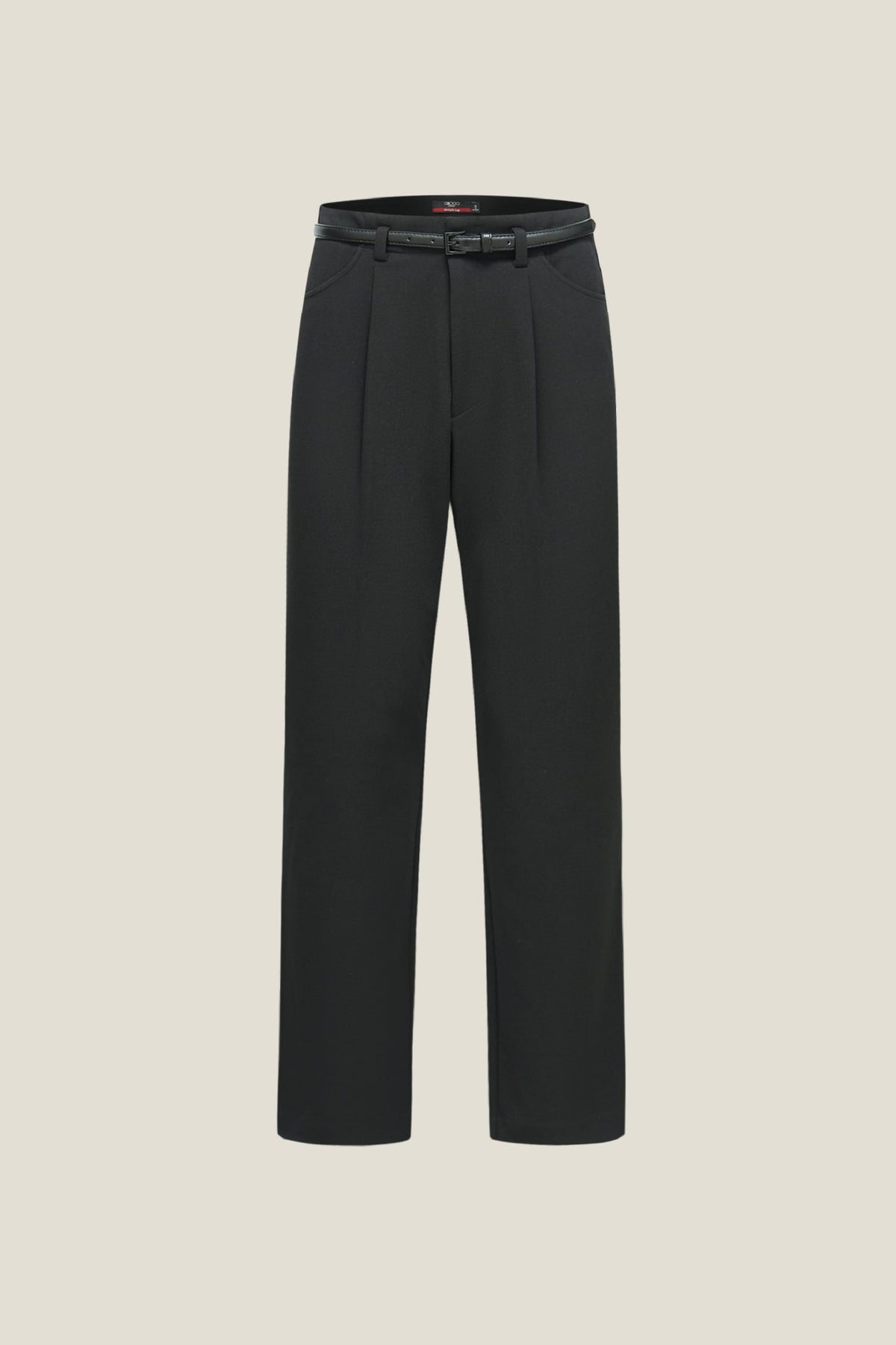 G2000 Pants Crepe Knit Regular Straight Leg Casual Pants With Belt Pitch Black Regular