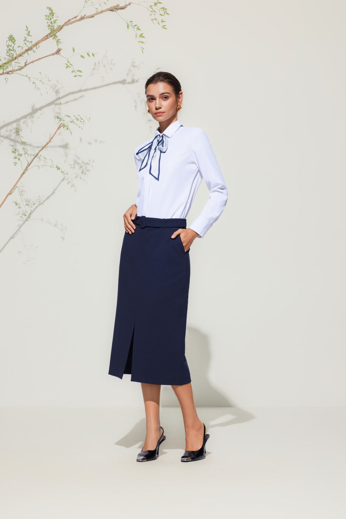 G2000 Skirts Crepe Knit H-Shaped Suit Skirt