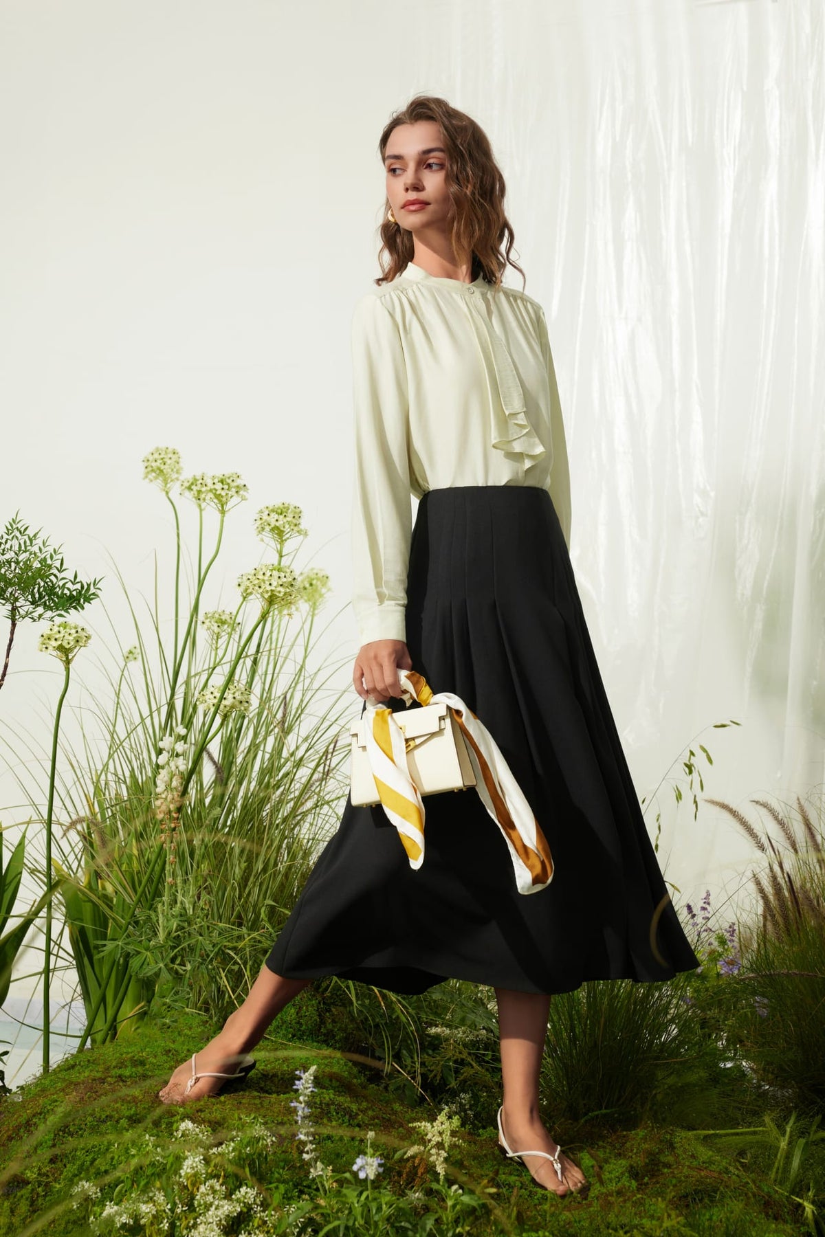 G2000 Skirts Crinkle Pleated Flare Skirt