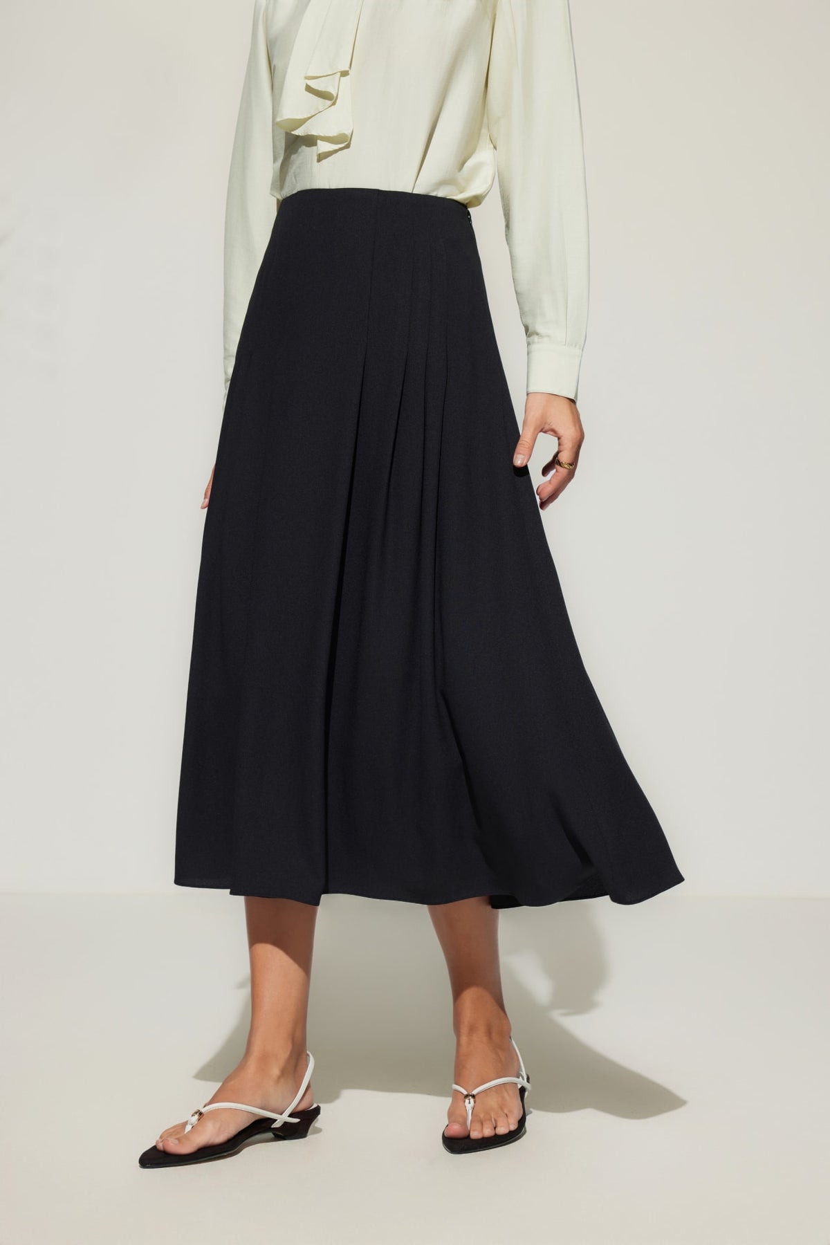 G2000 Skirts Crinkle Pleated Flare Skirt