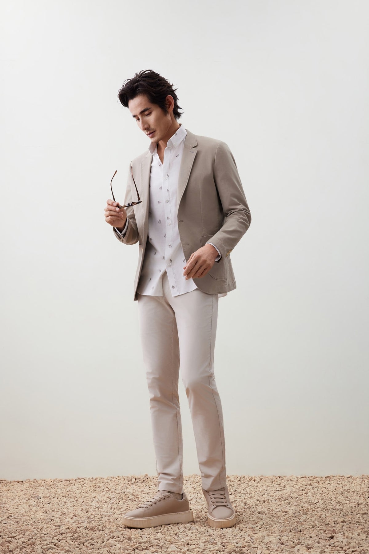 G2000 Suits Enzyme Wash Regular Fit Twill Casual Blazer Sand Regular