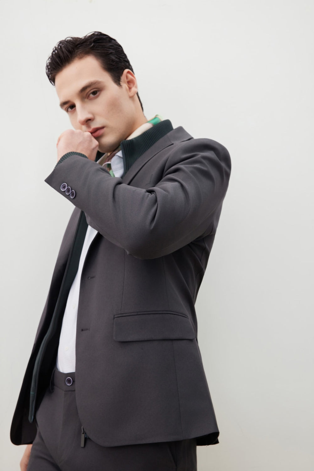 Teflon Stain-Resistant & Easy Care Smart Fit Twill Suit Blazer