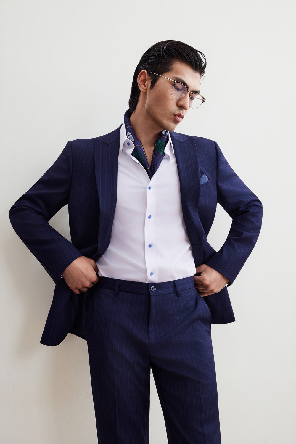 Anti-Bacterial Tailored Fit Stripe Suit Blazer