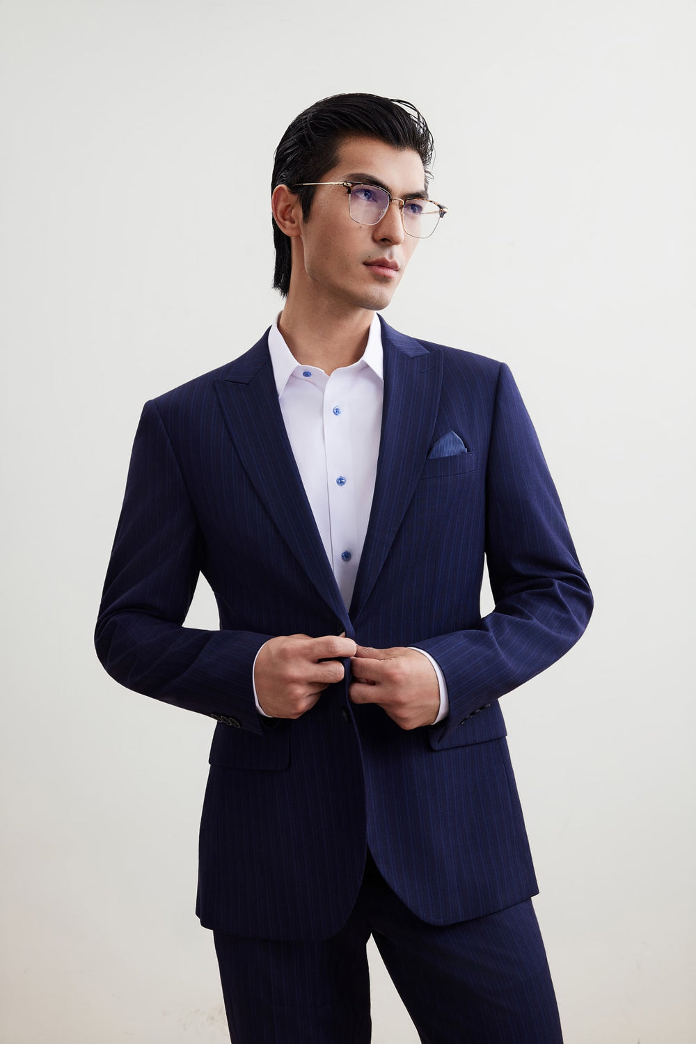 Anti-Bacterial Tailored Fit Stripe Suit Blazer