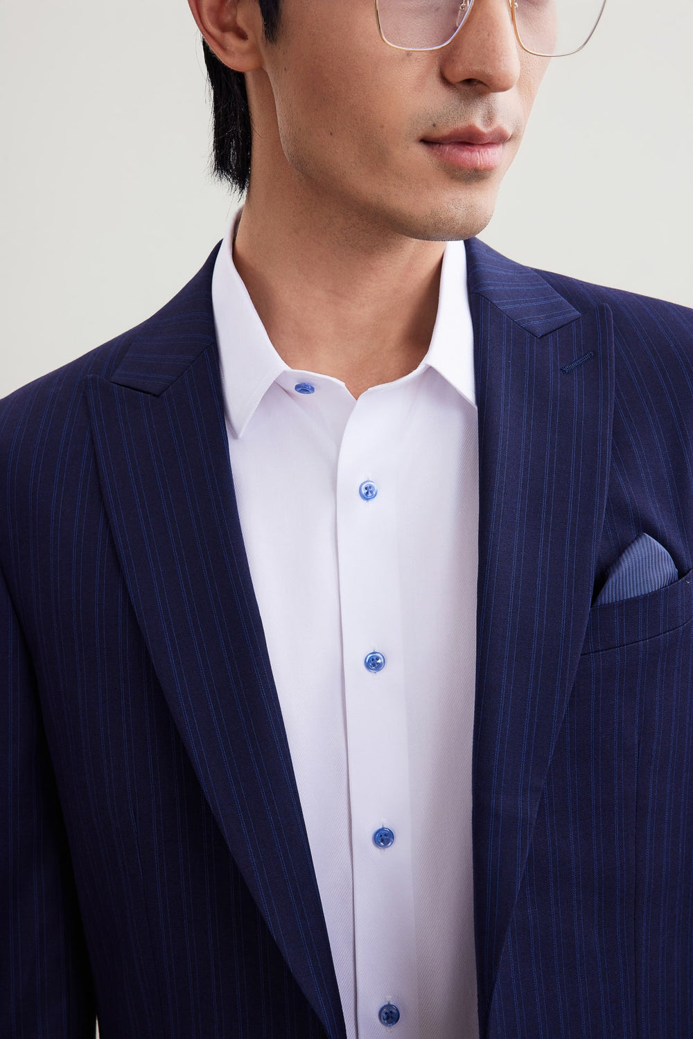 Anti-Bacterial Tailored Fit Stripe Suit Blazer
