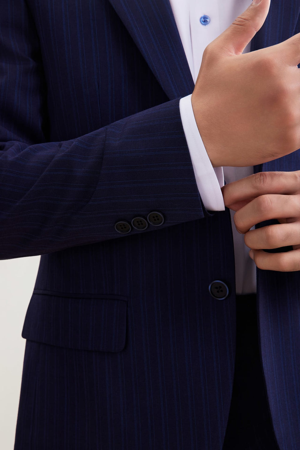 Anti-Bacterial Tailored Fit Stripe Suit Blazer