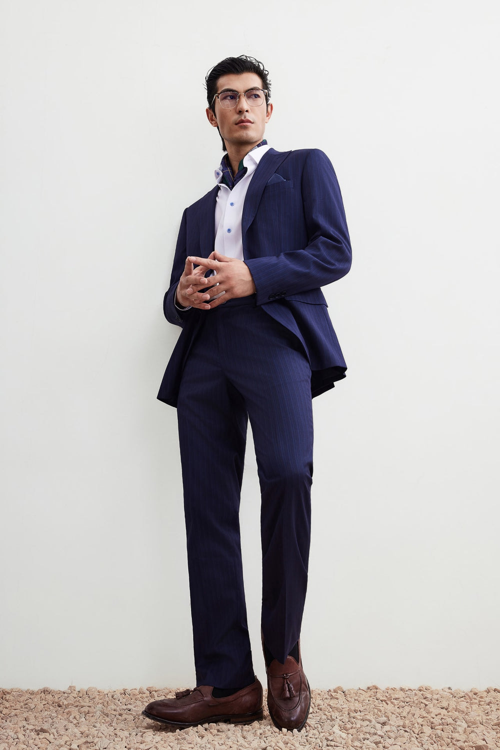 Anti-Bacterial Tailored Fit Stripe Suit Blazer
