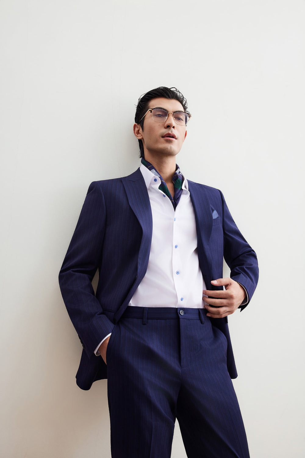 Anti-Bacterial Tailored Fit Stripe Suit Blazer