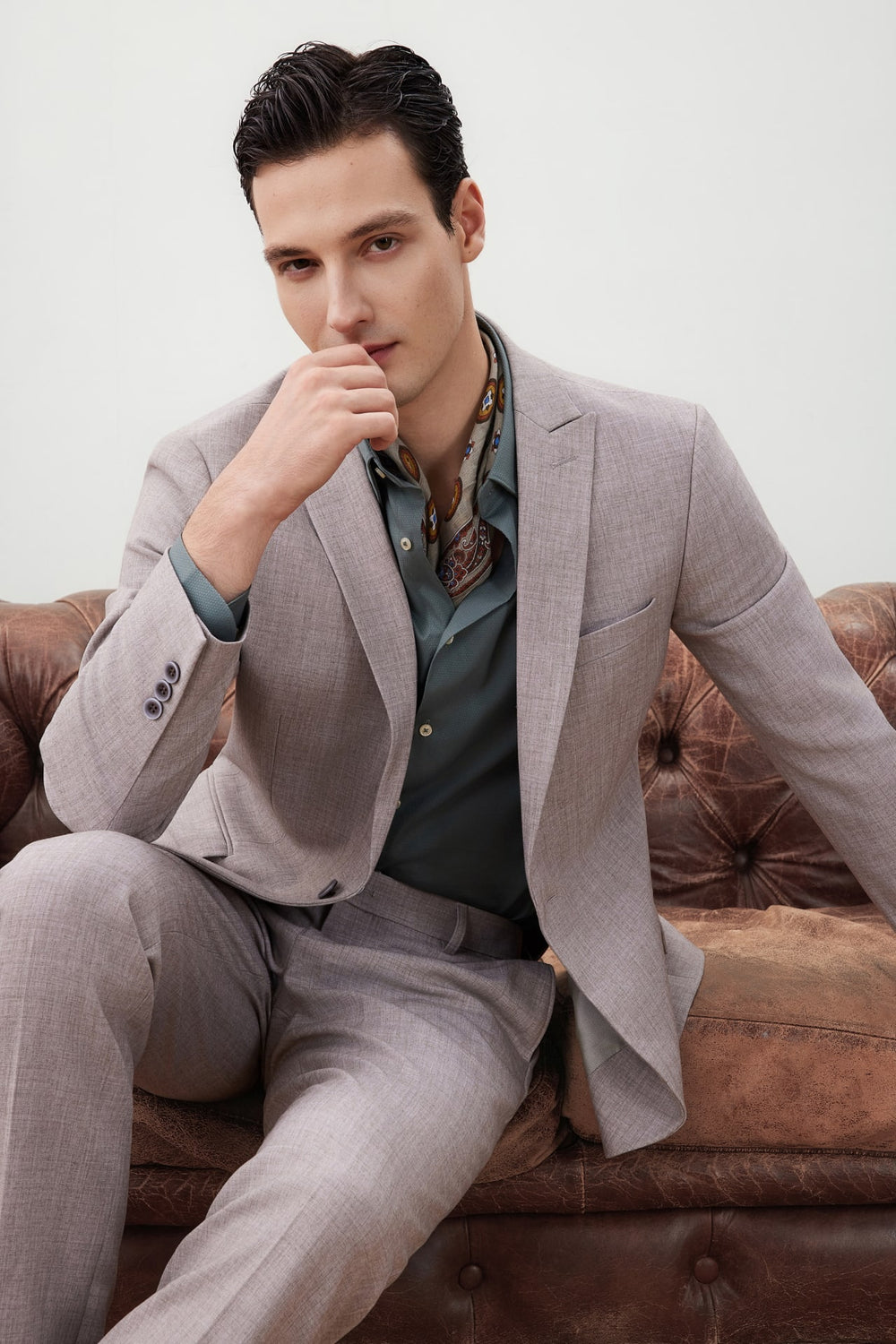 Anti-Bacterial Slim Fit Herringbone Suit Blazer