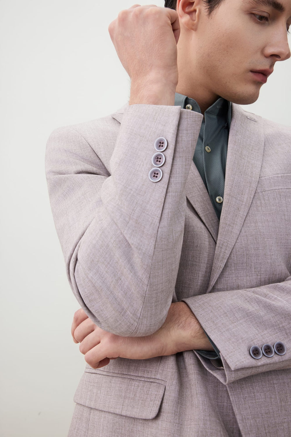 Anti-Bacterial Slim Fit Herringbone Suit Blazer