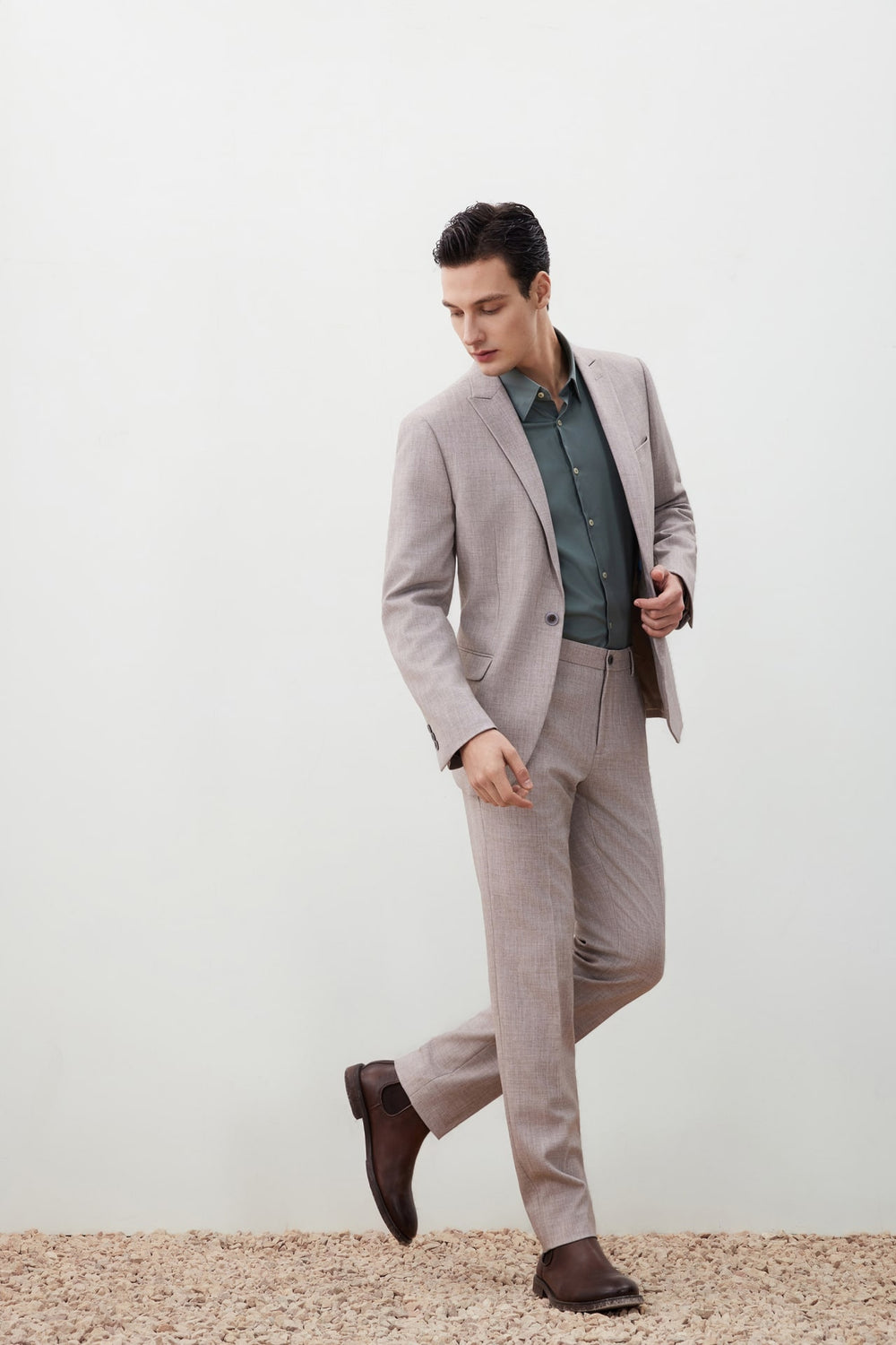 Anti-Bacterial Slim Fit Herringbone Suit Blazer