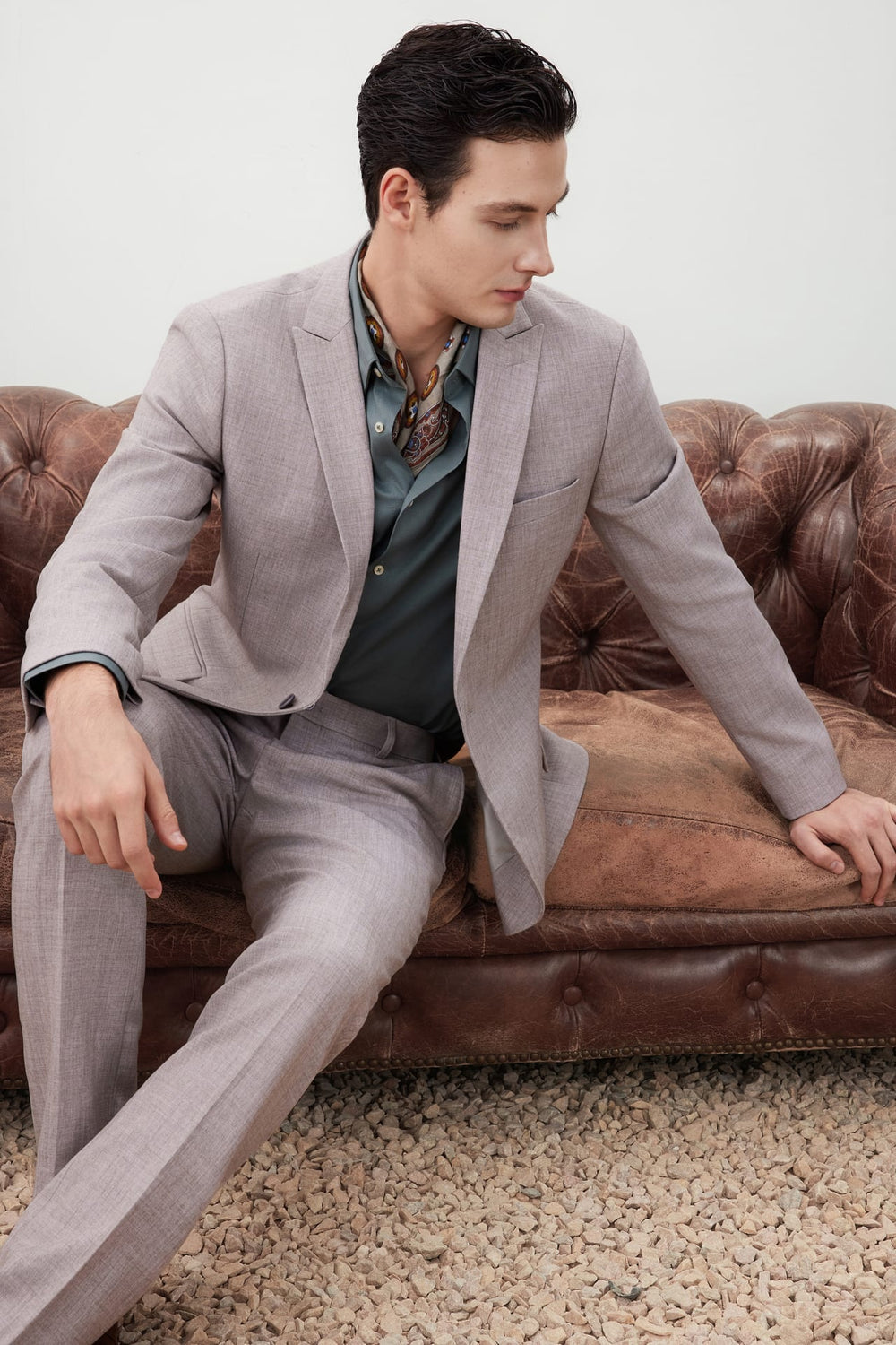 Anti-Bacterial Slim Fit Herringbone Suit Blazer