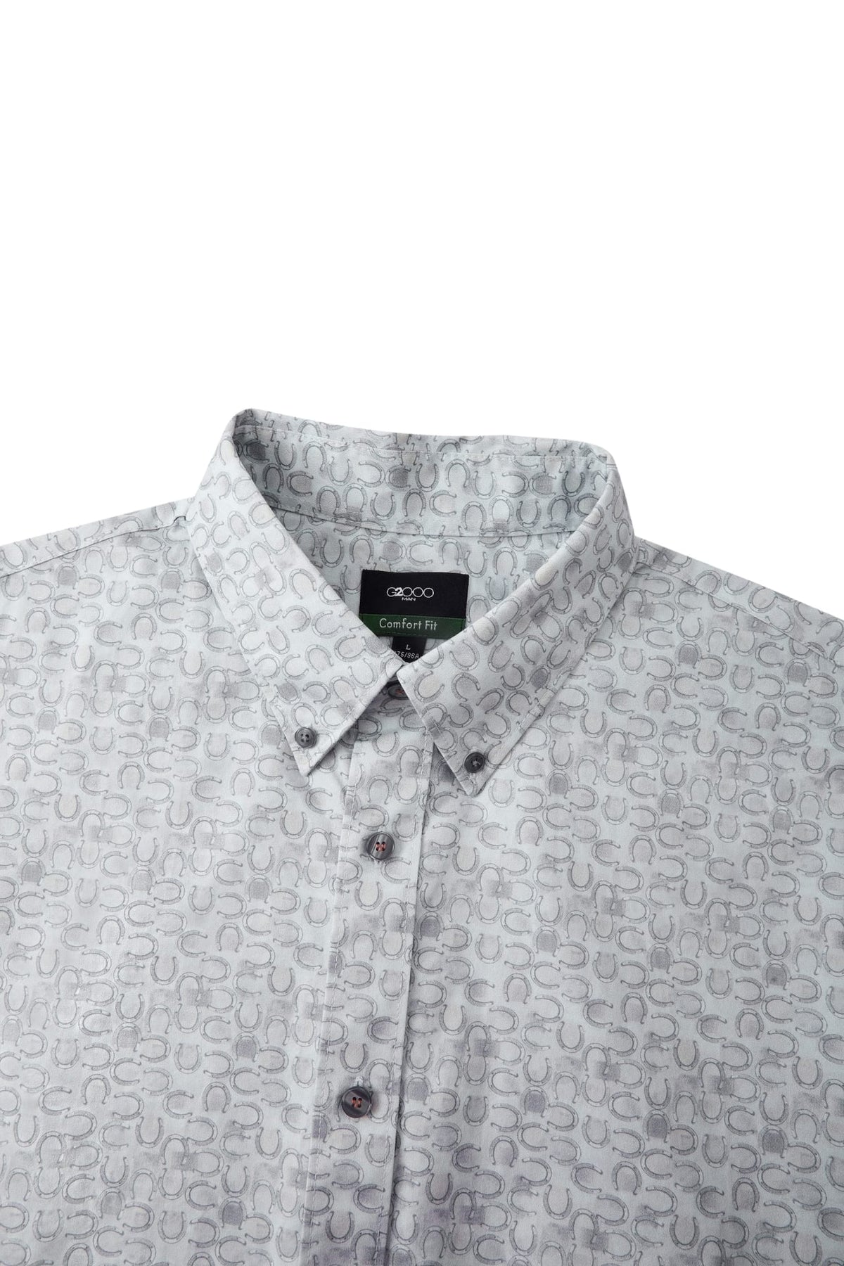 G2000 Shirts Wrinkle-Free Horseshoe Digital Print Comfort Fit Twill Casual Shirt
