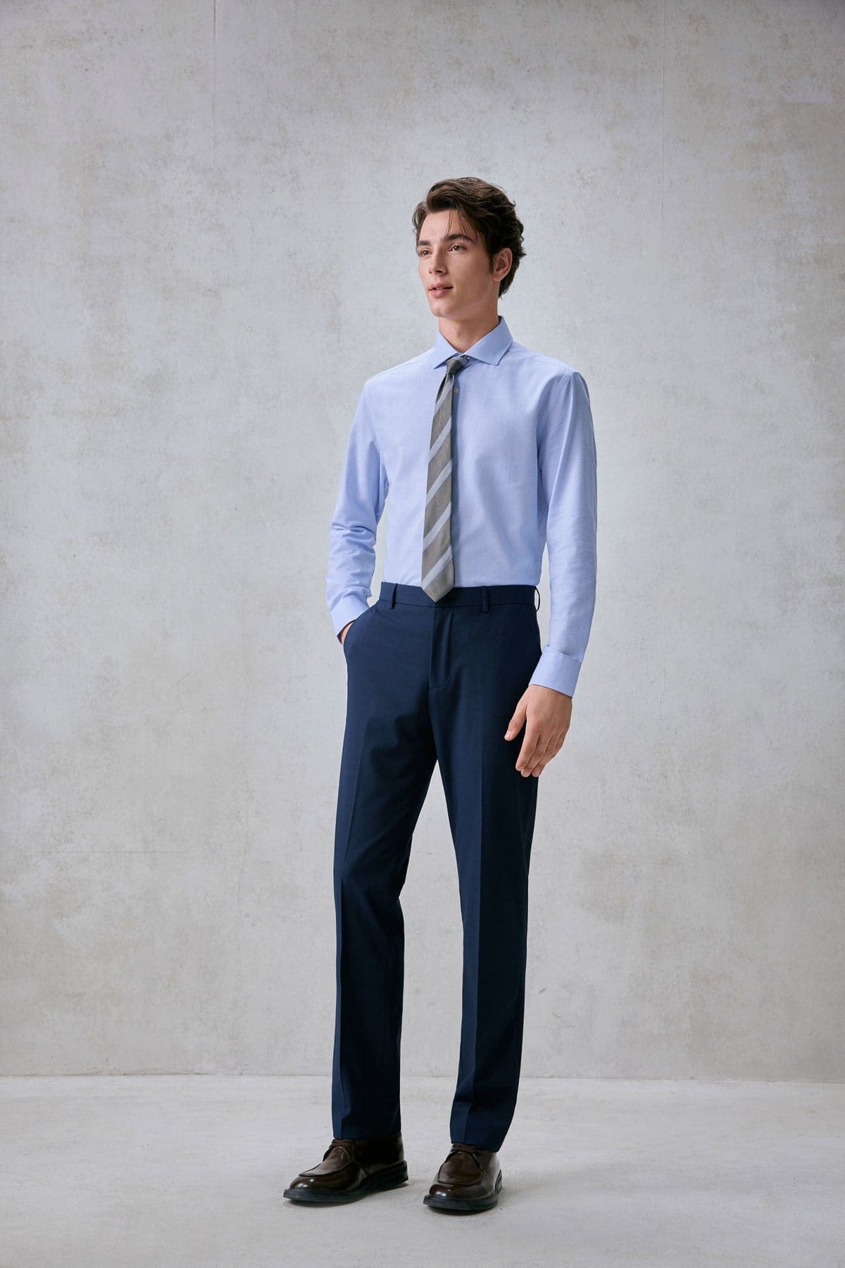 G2000 Shirts Non-Iron Easy Care 2 Tone Smart Fit Shirt Marina Smart