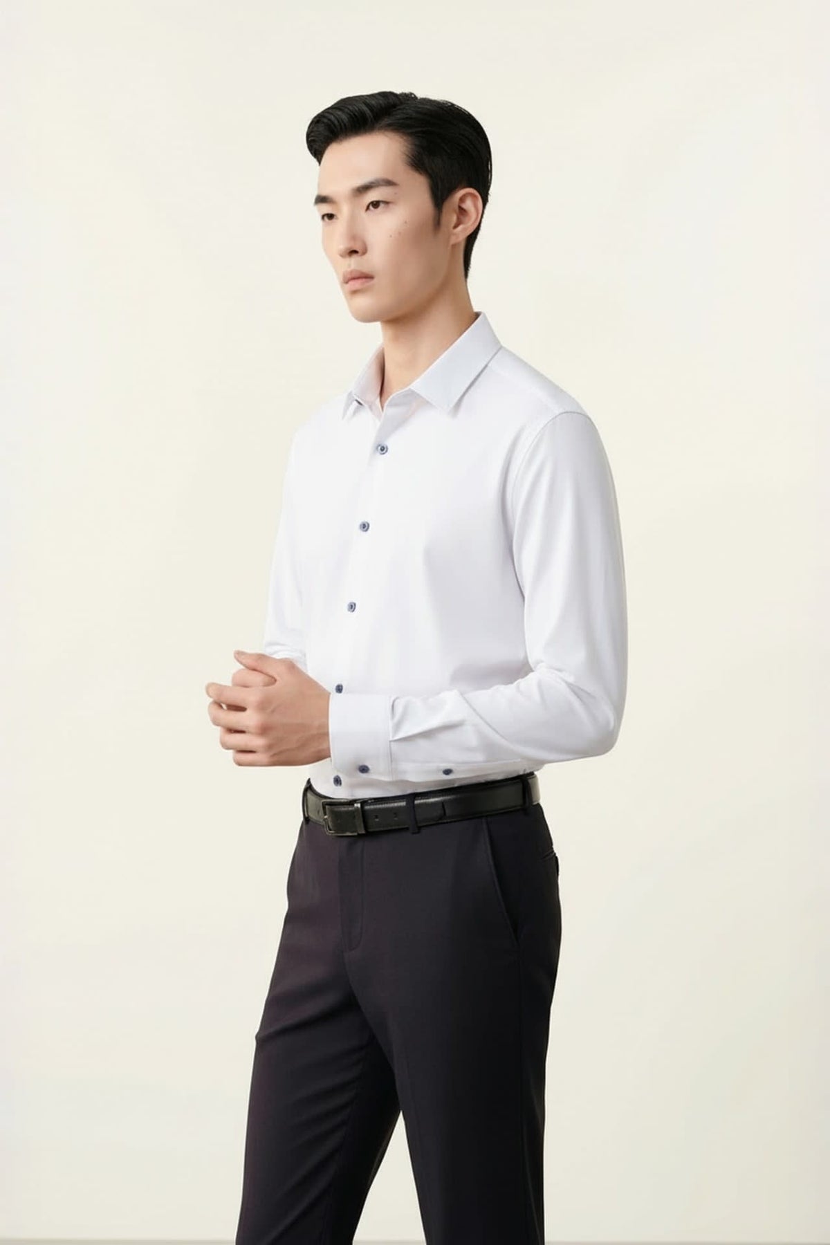 G2000 Shirts Non-Iron Dry Multi-Way Stretch Poplin Slim Fit Long Sleeve Shirt