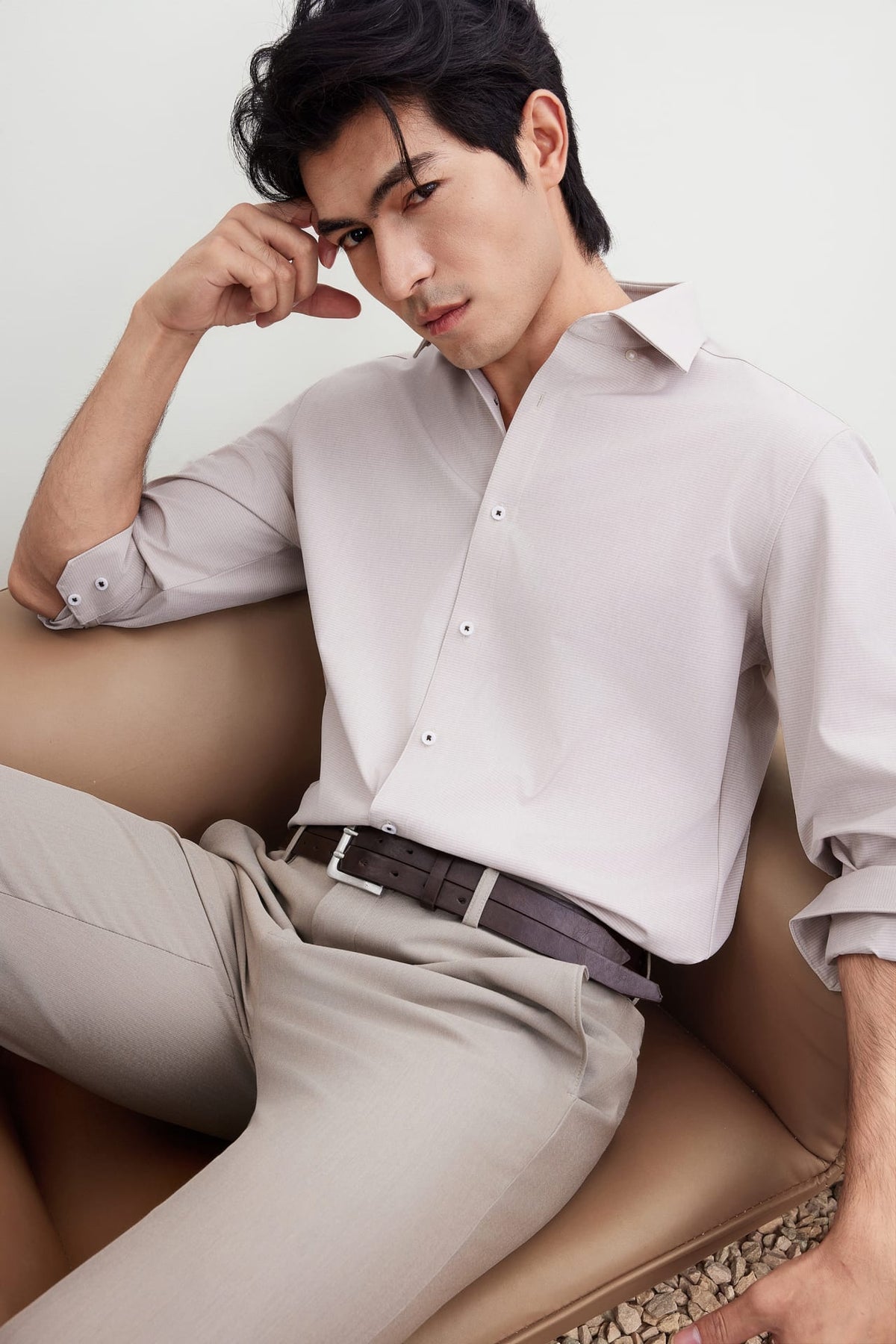 G2000 Shirts Non-Iron Dry Stretch Smart Fit Horizontal Semi Solid Shirt