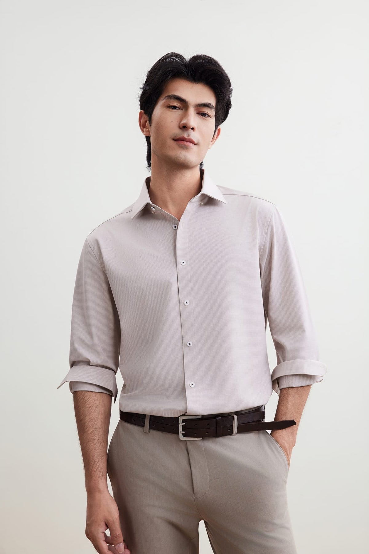 G2000 Shirts Non-Iron Dry Stretch Smart Fit Horizontal Semi Solid Shirt