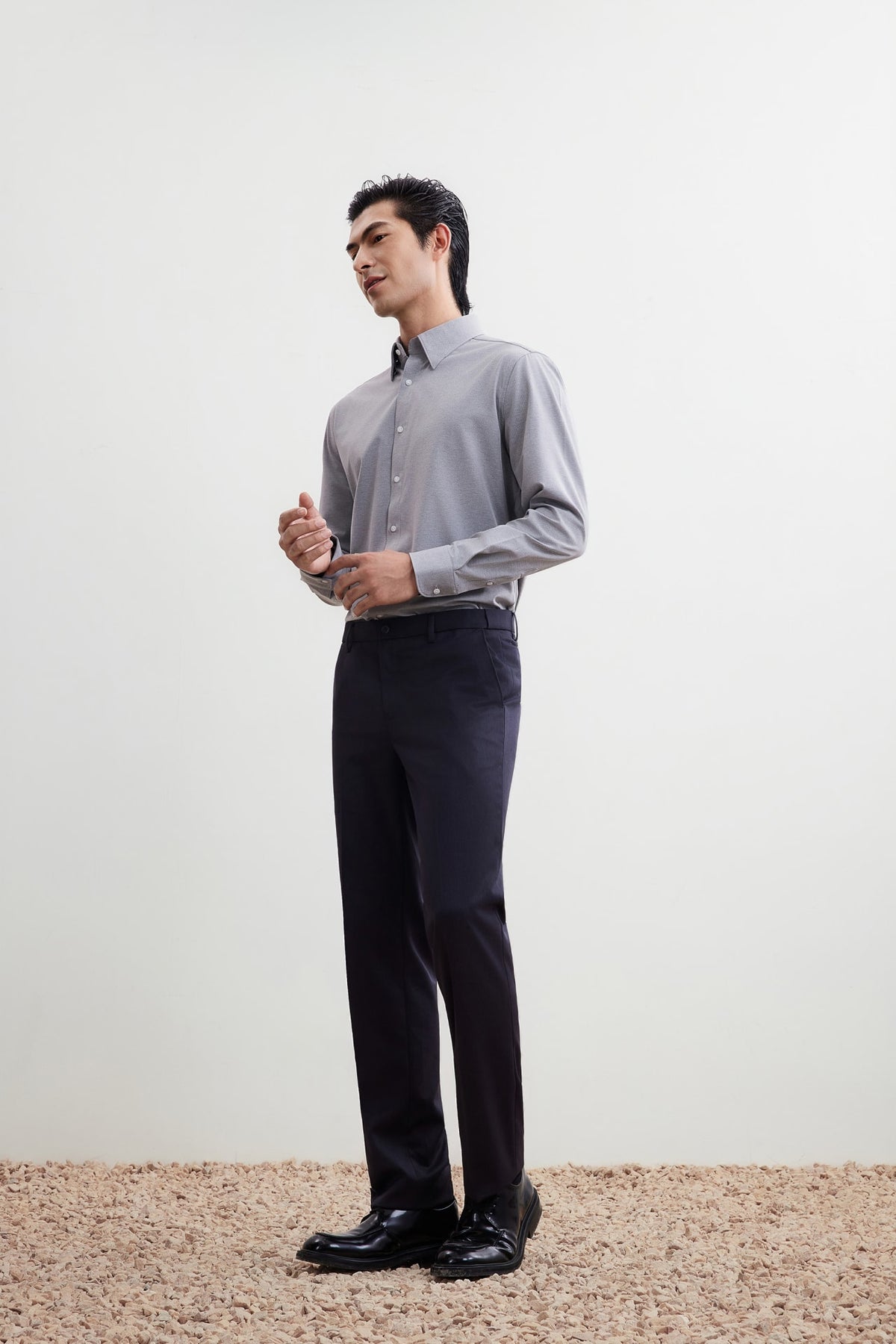 G2000 - Shirts - Non-Iron Dry Stretch Smart Fit Diamond Semi Solid Shirt