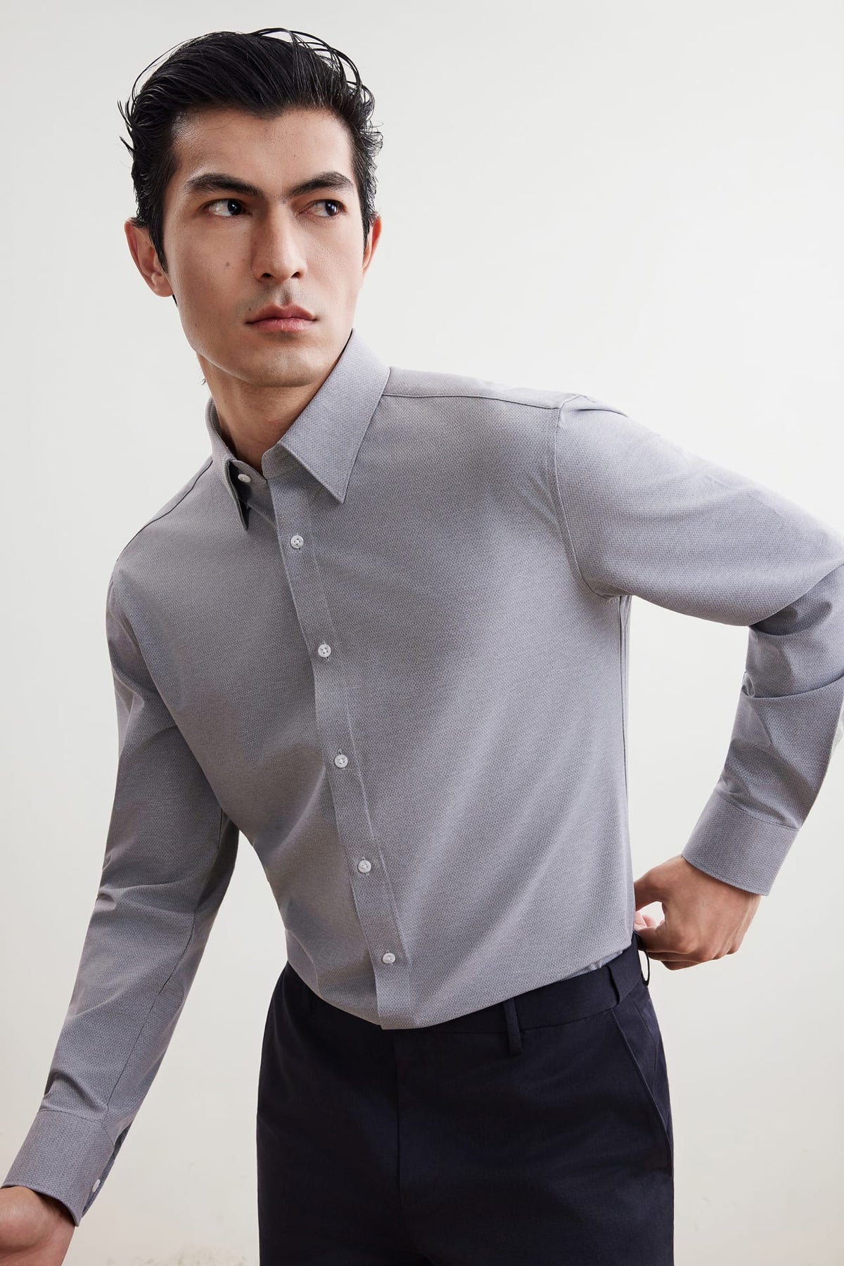 G2000 - Shirts - Non-Iron Dry Stretch Smart Fit Diamond Semi Solid Shirt