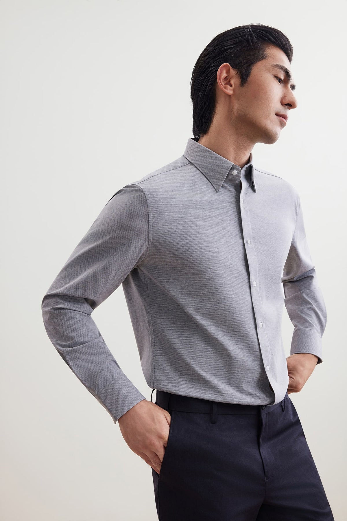 G2000 - Shirts - Non-Iron Dry Stretch Smart Fit Diamond Semi Solid Shirt
