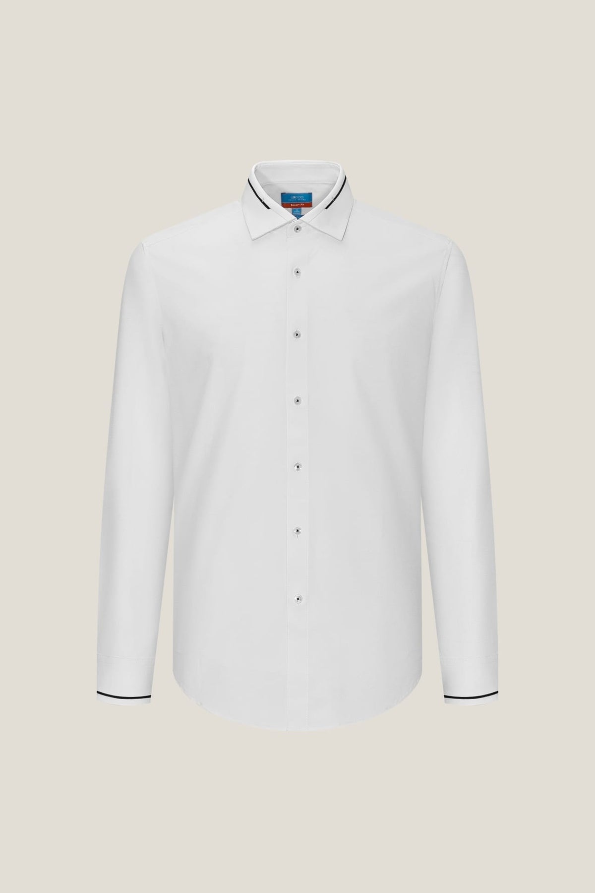 G2000 Shirts Non-Iron Dry Stretch Smart Fit Herringbone Shirt White Smart