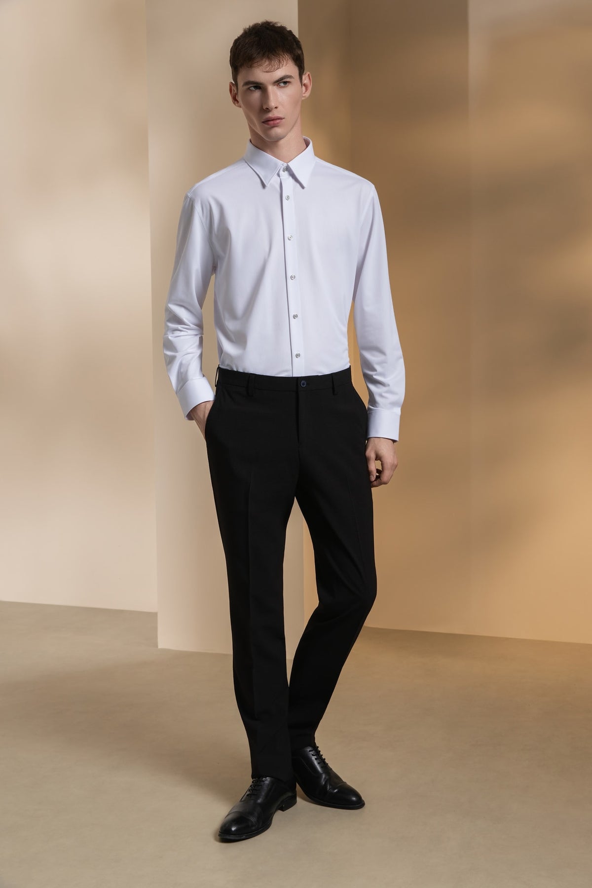 Non-Iron Comfort Knit Smart Fit Long Sleeve Shirt