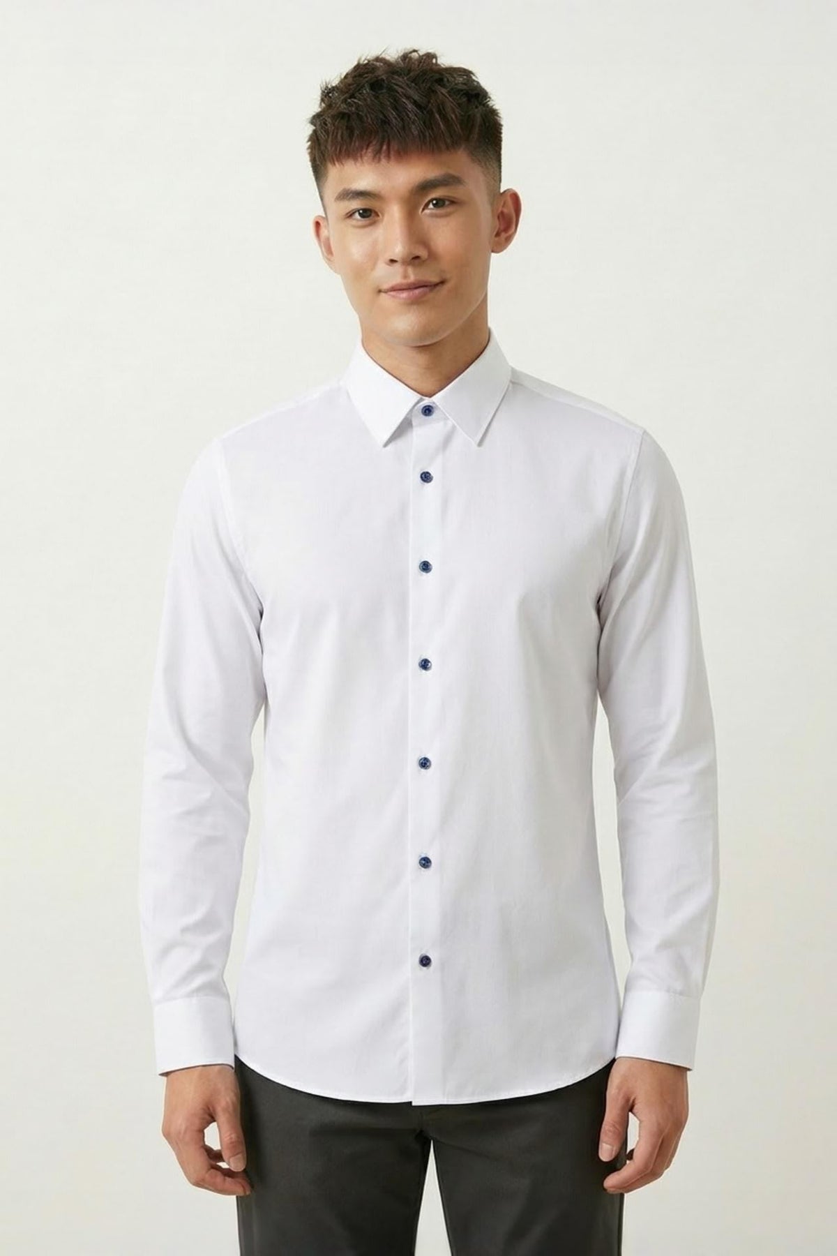 G2000 - Shirts - Non-Iron Warp Knit Slim Fit Long Sleeve Shirt - Brilliant White - Slim