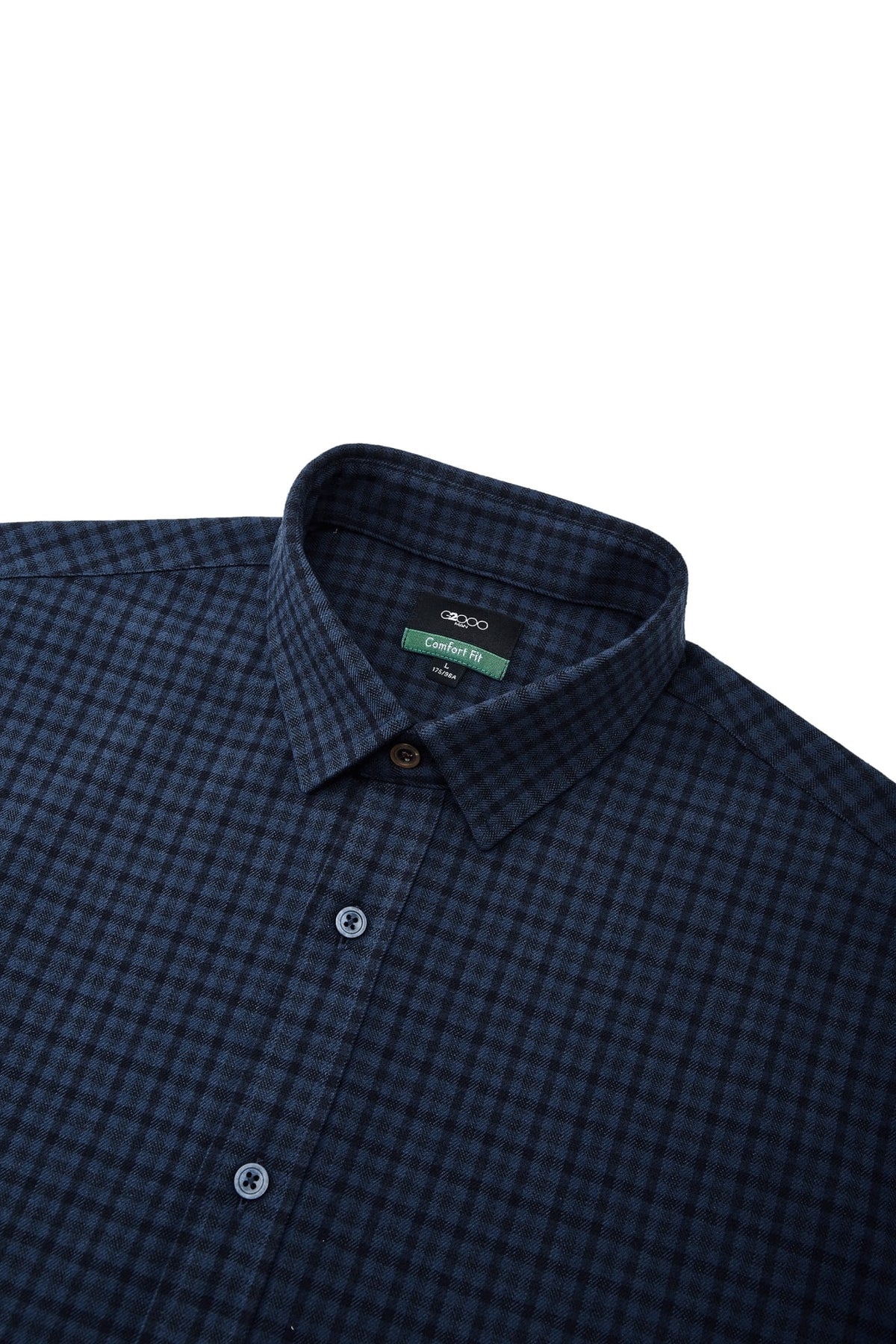 G2000 Shirts 2-Side Brush Comfort Fit Check Casual Shirt