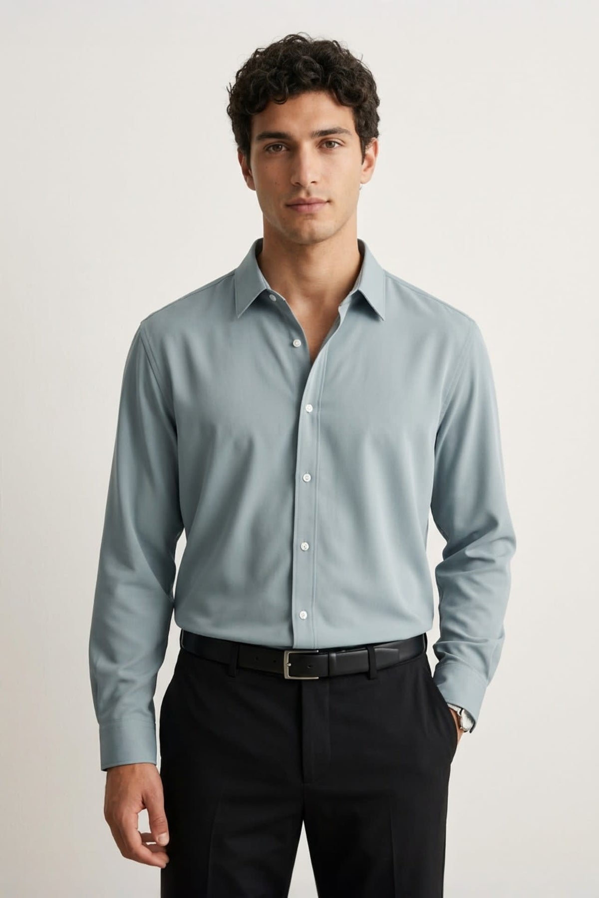 G2000 Shirts Easy Care Opaque Anti UV Fine Twill Smart Fit Long Sleeve Shirt Woodbine Smart