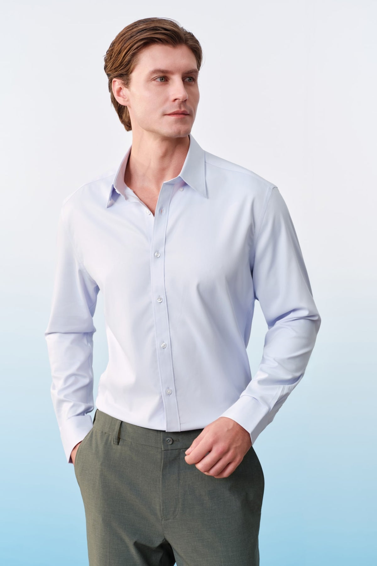 G2000 - Shirts - Easy Care Opaque Anti UV Fine Twill Smart Fit Long Sleeve Shirt