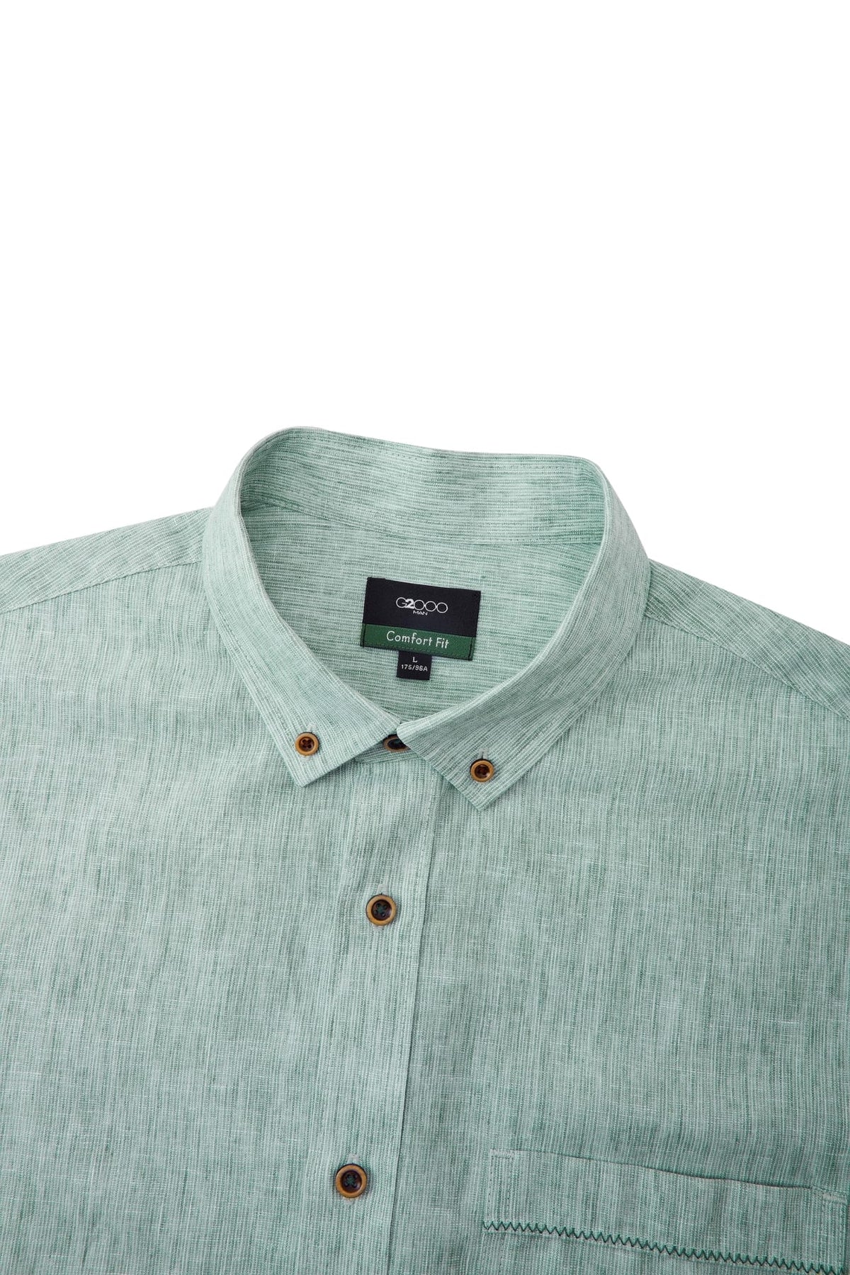 G2000 - Shirts - Linen Blend Comfort Fit Stripe Casual Shirt