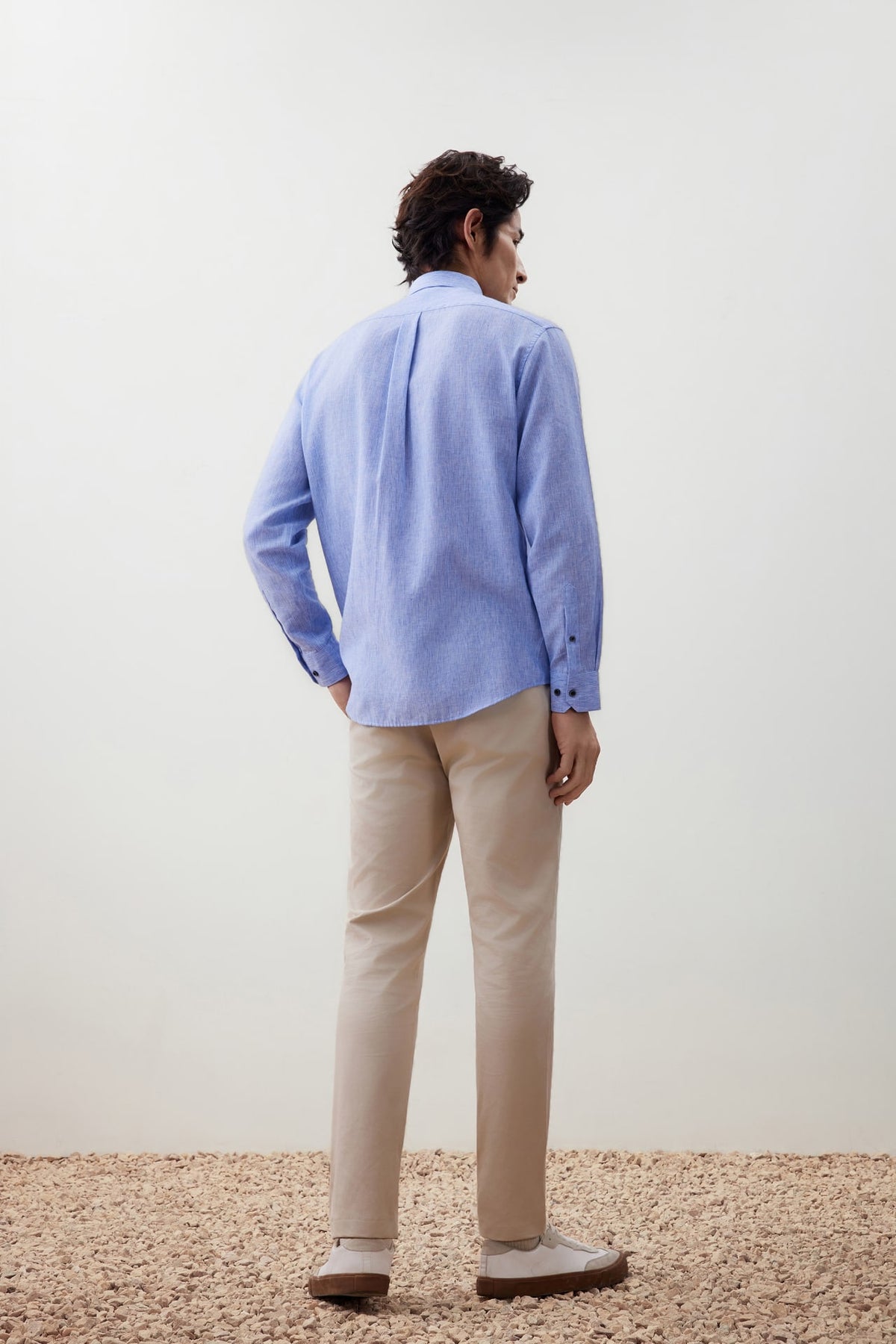 G2000 - Shirts - Linen Blend Comfort Fit Stripe Casual Shirt