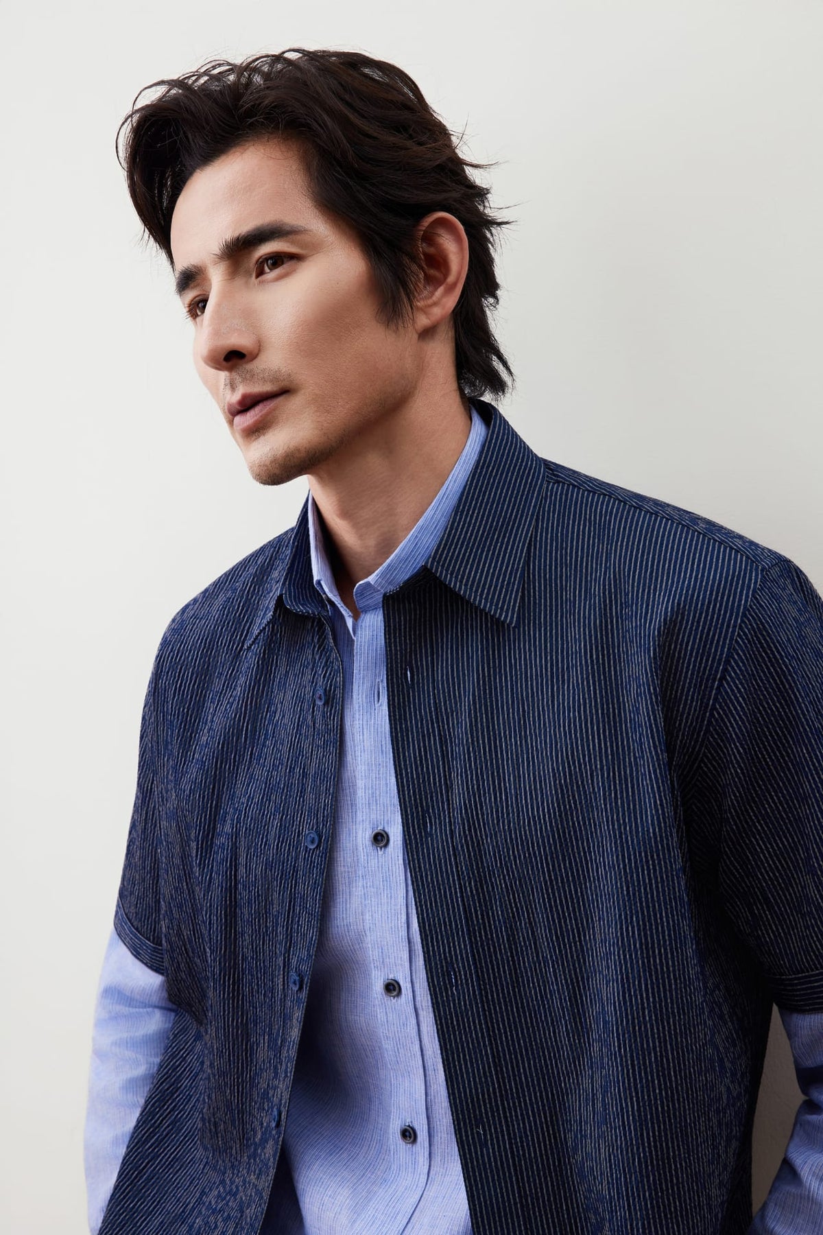 G2000 - Shirts - Linen Blend Comfort Fit Stripe Casual Shirt