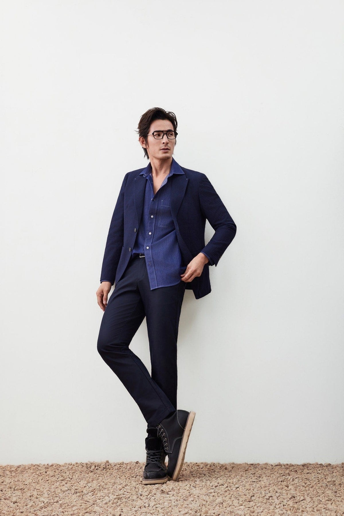 G2000 - Shirts - Denim-Like Comfort Fit Casual Shirt - Peacoat - Comfort