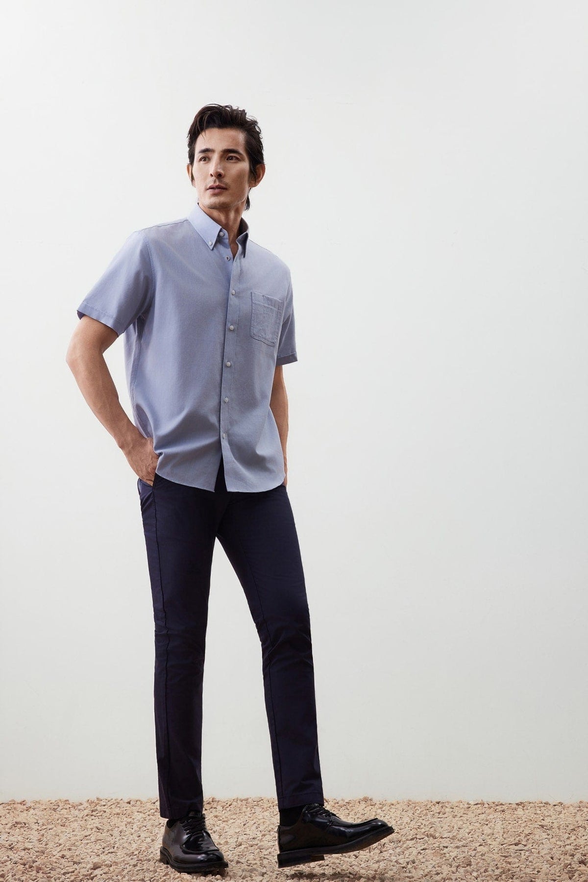 G2000 - Shirts - Wrinkle-Free Comfort Fit Oxford Short Sleeve Casual Shirt - Twilight Blue - Comfort