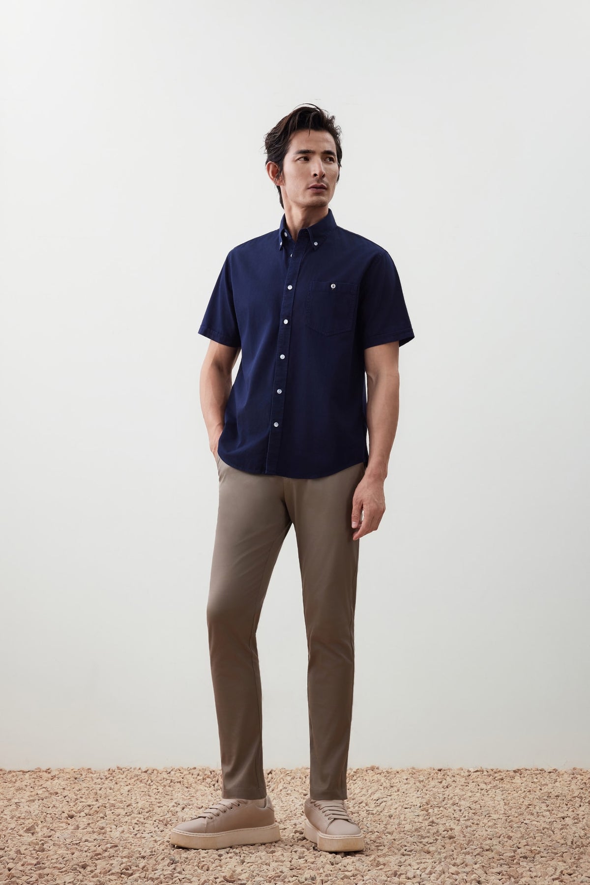 G2000 - Shirts - Cotton Garment-Dye Comfort Fit Short Sleeve Casual Shirt - Dark Navy - Comfort