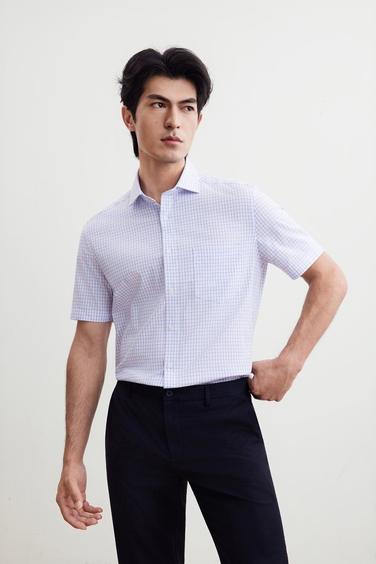 G2000 - Shirts - Non-Iron Easy Care Smart Fit Check Short Sleeve Shirt